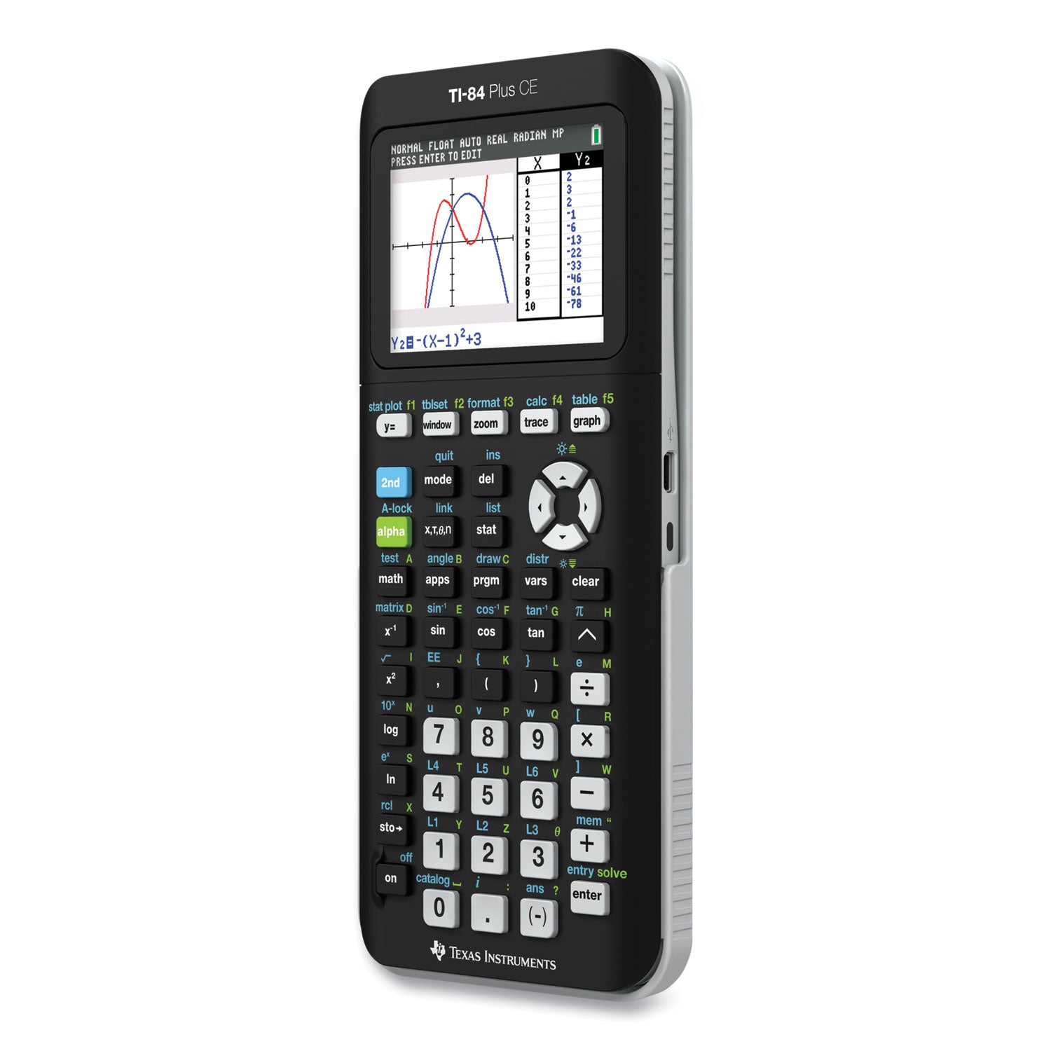 TI-84 Plus CE Programmable Color Graphing Calculator, 10-Digit LCD, Black Texas Instruments Flipcost