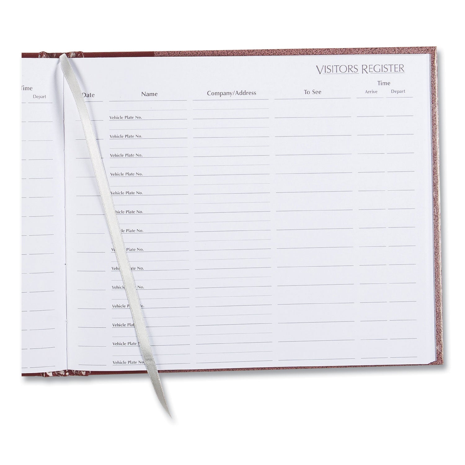 National® Hardcover Visitor Register Book, Burgundy Cover, 9.78 x 8.5 Sheets, 128 Sheets/Book