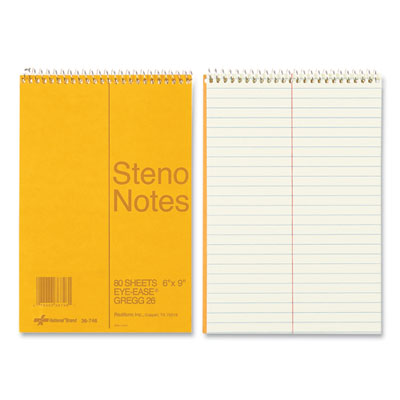 REDIFORM OFFICE PRODUCTS Standard Spiral Steno Pad, Gregg Rule, Brown Cover, 80 Eye-Ease Green 6 x 9 Sheets - Flipcost