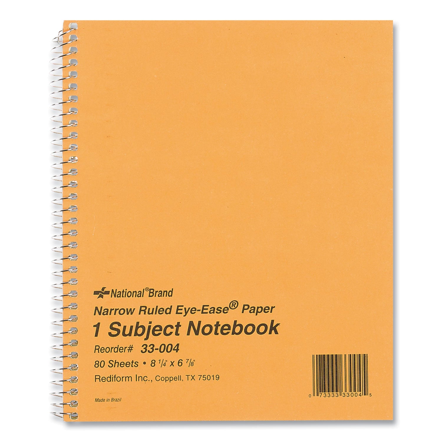 Single-Subject Wirebound Notebooks, Narrow Rule, Brown Paperboard Cover, (80) 8.25 x 6.88 Sheets