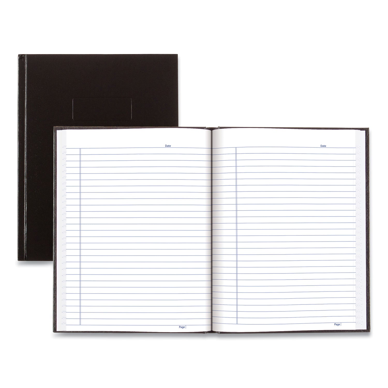 Blueline® Business Notebook with Self-Adhesive Labels, 1-Subject, Medium/College Rule, Black Cover, (192) 9.25 x 7.25 Sheets