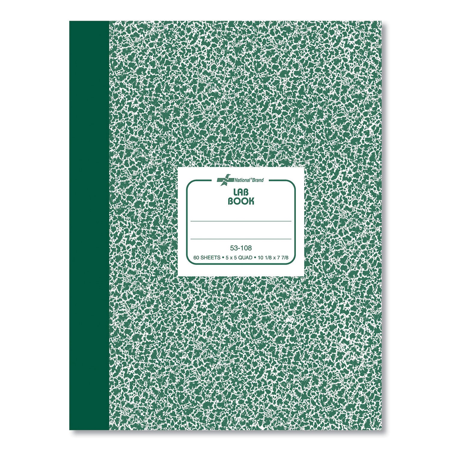 Composition Lab Notebook, Quadrille Rule, Green Cover, (60) 10.13 x 7.88 Sheets