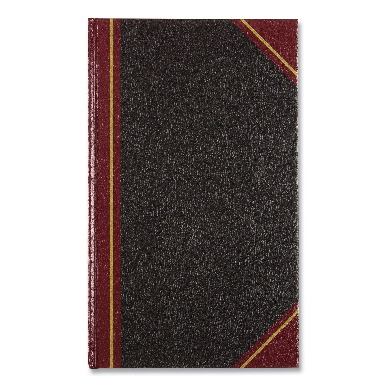 Texthide Eye-Ease Record Book, Black/Burgundy/Gold Cover, 14.25 x 8.75 Sheets, 300 Sheets/Book