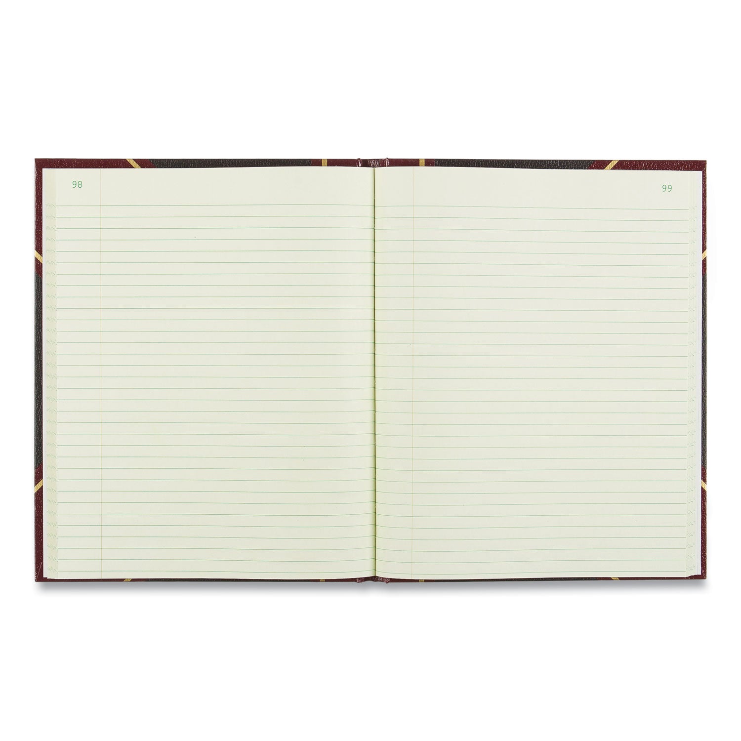 National® Texthide Eye-Ease Record Book, Black/Burgundy/Gold Cover, 10.38 x 8.38 Sheets, 150 Sheets/Book