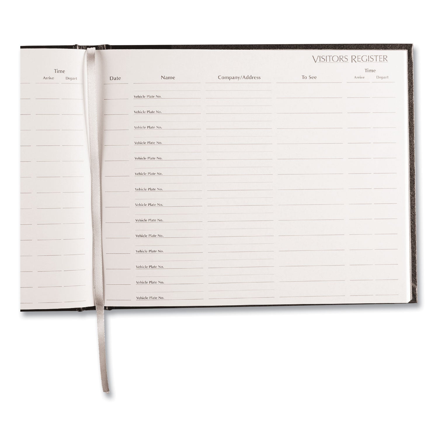 National® Hardcover Visitor Register Book, Black Cover, 9.78 x 8.5 Sheets, 128 Sheets/Book