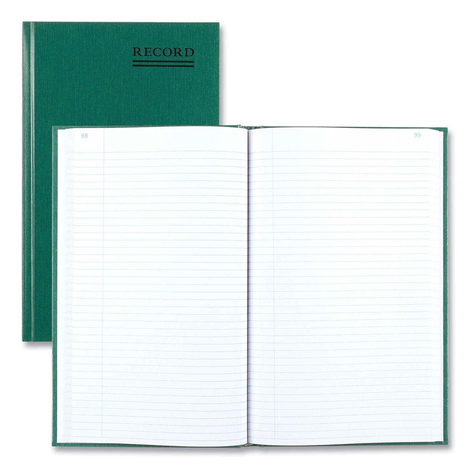 National® Emerald Series Account Book, Green Cover, 12.25 x 7.25 Sheets, 300 Sheets/Book