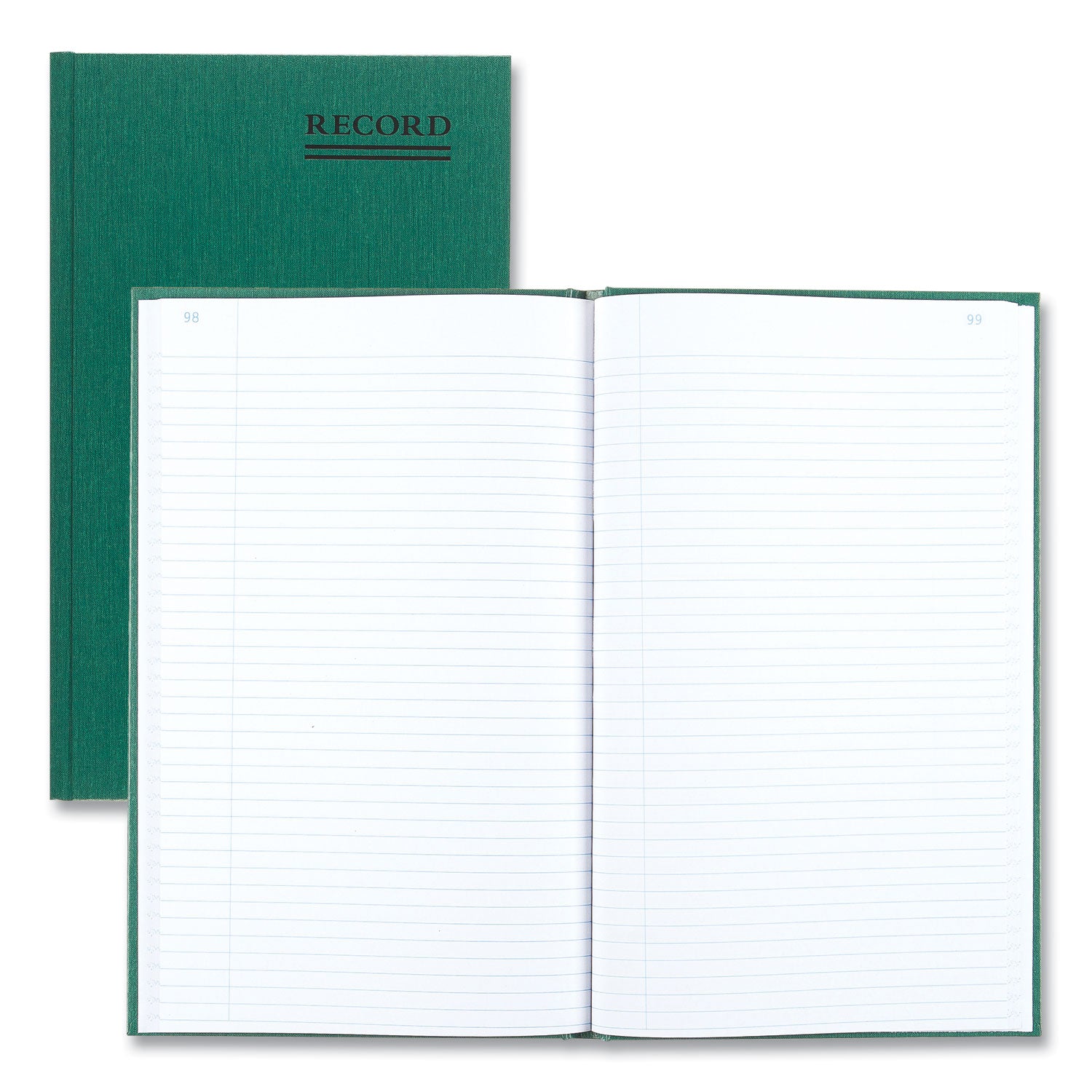 National® Emerald Series Account Book, Green Cover, 12.25 x 7.25 Sheets, 150 Sheets/Book