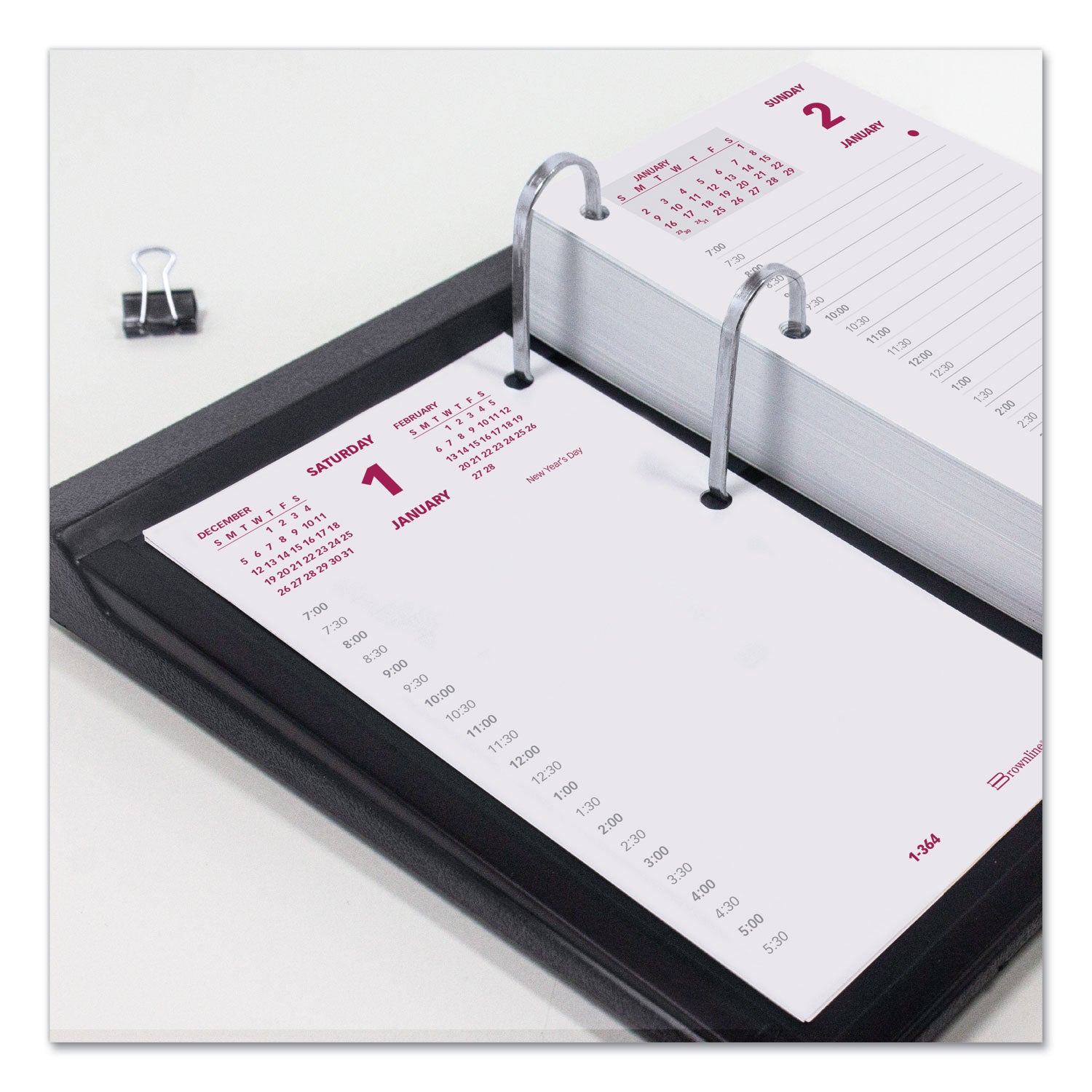 Brownline® Daily Calendar Pad Refill, 6 x 3.5, White/Burgundy/Gray Sheets, 12-Month (Jan to Dec): 2025