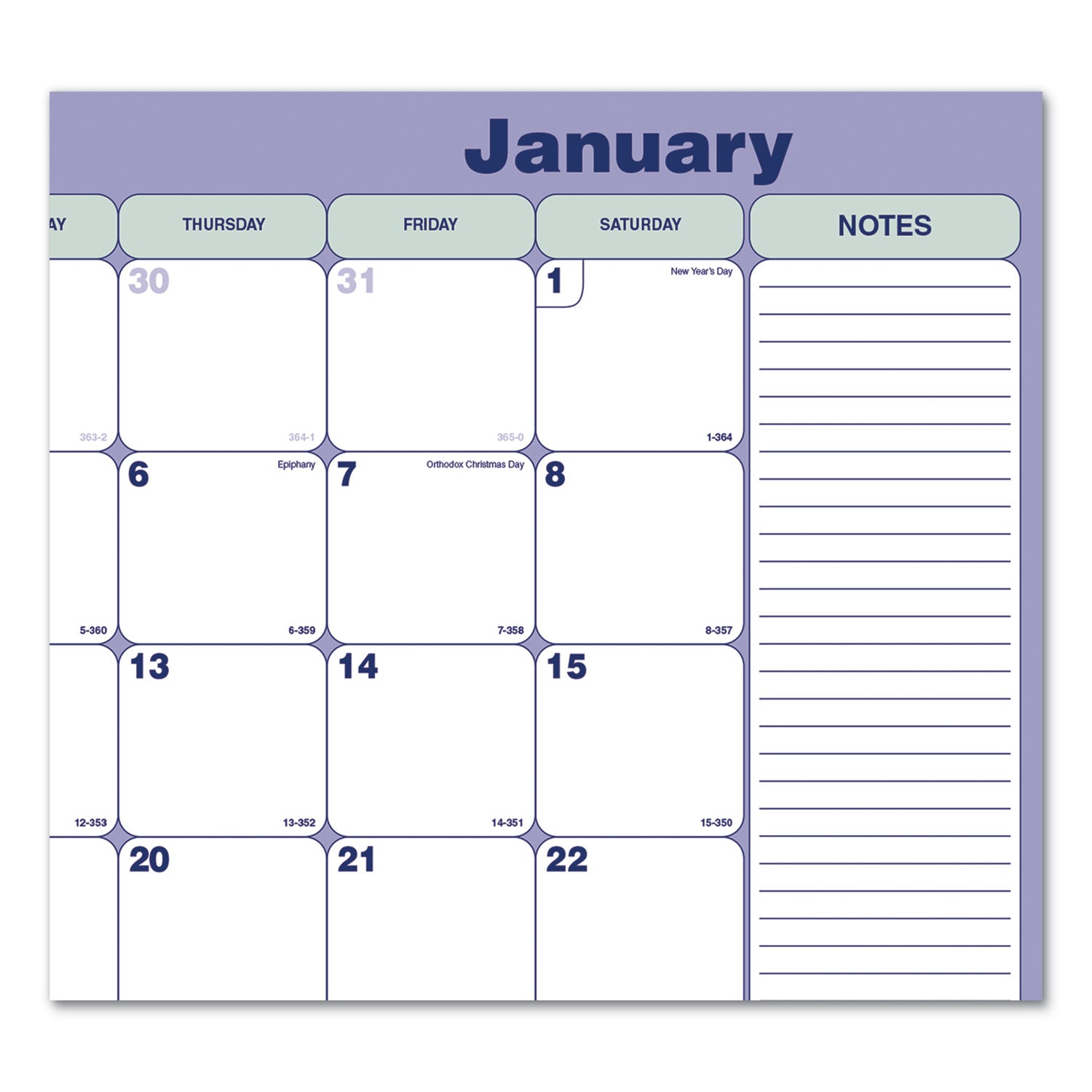 Blueline® Monthly Desk Pad Calendar, 21.25 x 16, White/Blue/Green Sheets, Black Binding, Black Corners, 12-Month (Jan to Dec): 2025