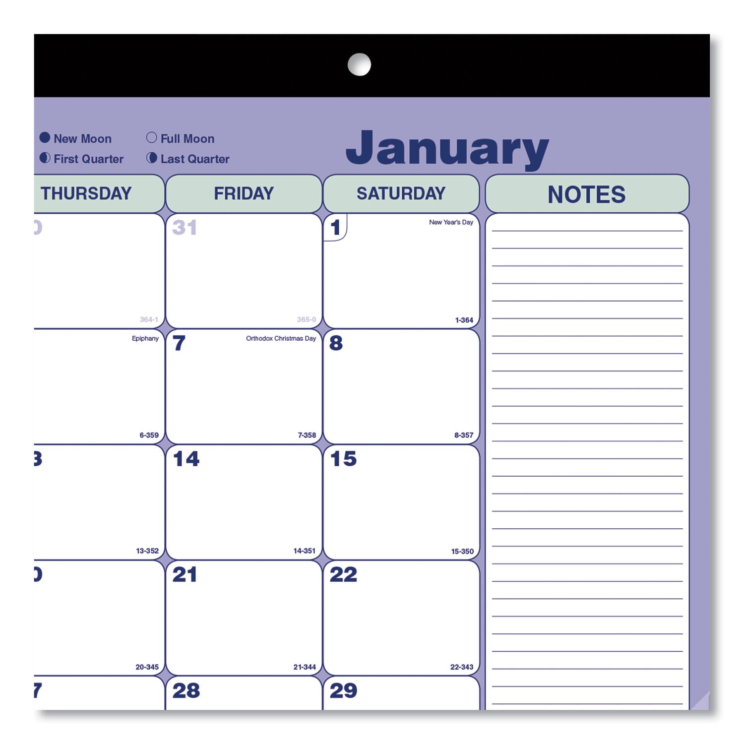 Brownline® Monthly Desk Pad Calendar, 17.75 x 10.88, White/Blue/Green Sheets, Black Binding, Clear Corners, 12-Month (Jan to Dec): 2025