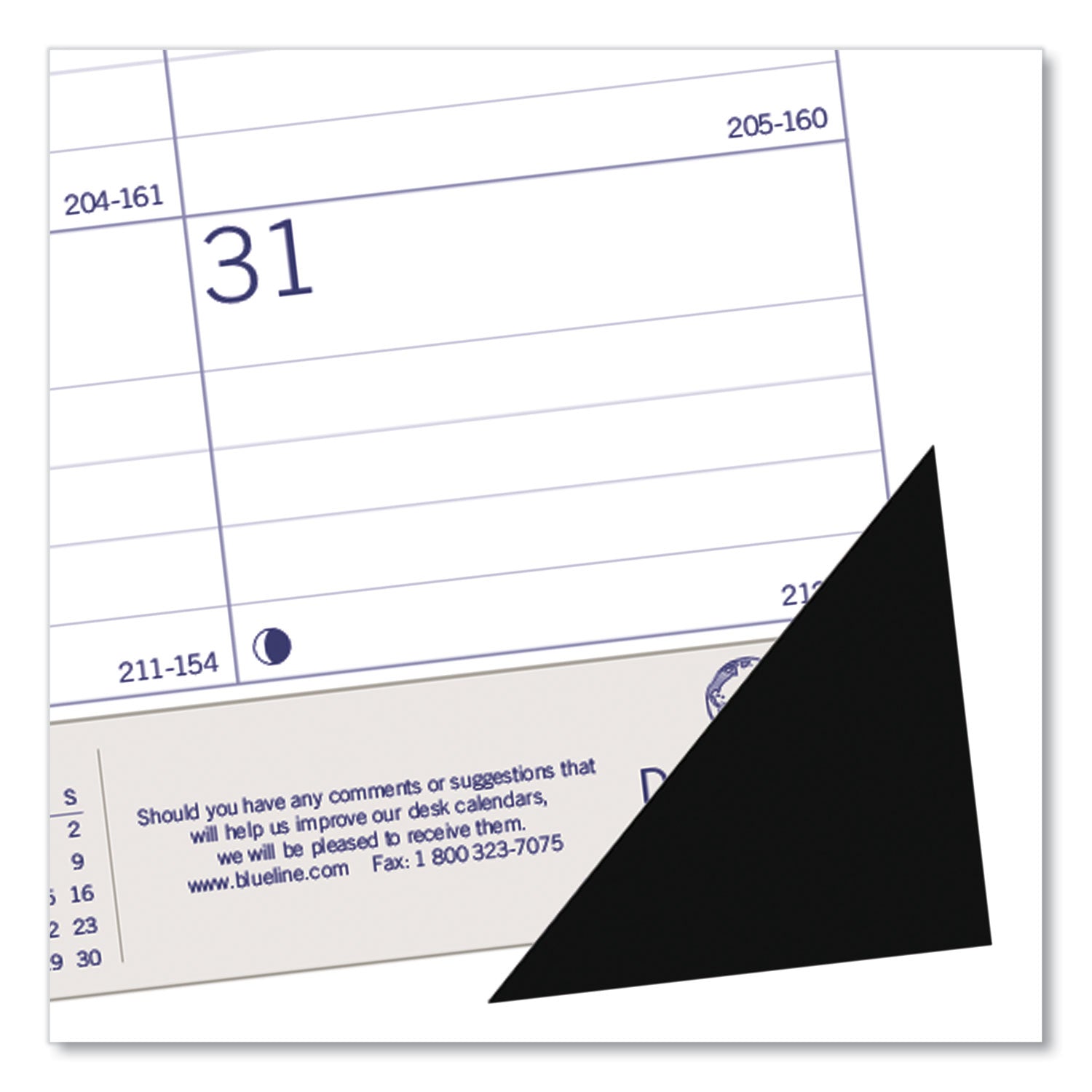 Blueline® DuraGlobe Academic Desk Pad Calendar, 22 x 17, White/Blue/Gray Sheets, Black Headband, 13-Month (July to July): 2024 to 2025