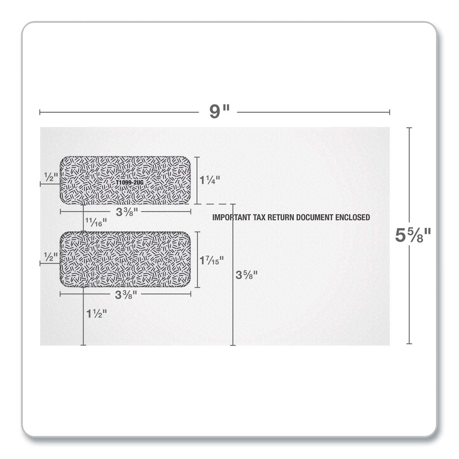 TOPS™ 1099 Double Window Envelope, Commercial Flap, Gummed Closure, 5.63 x 9, White, 24/Pack