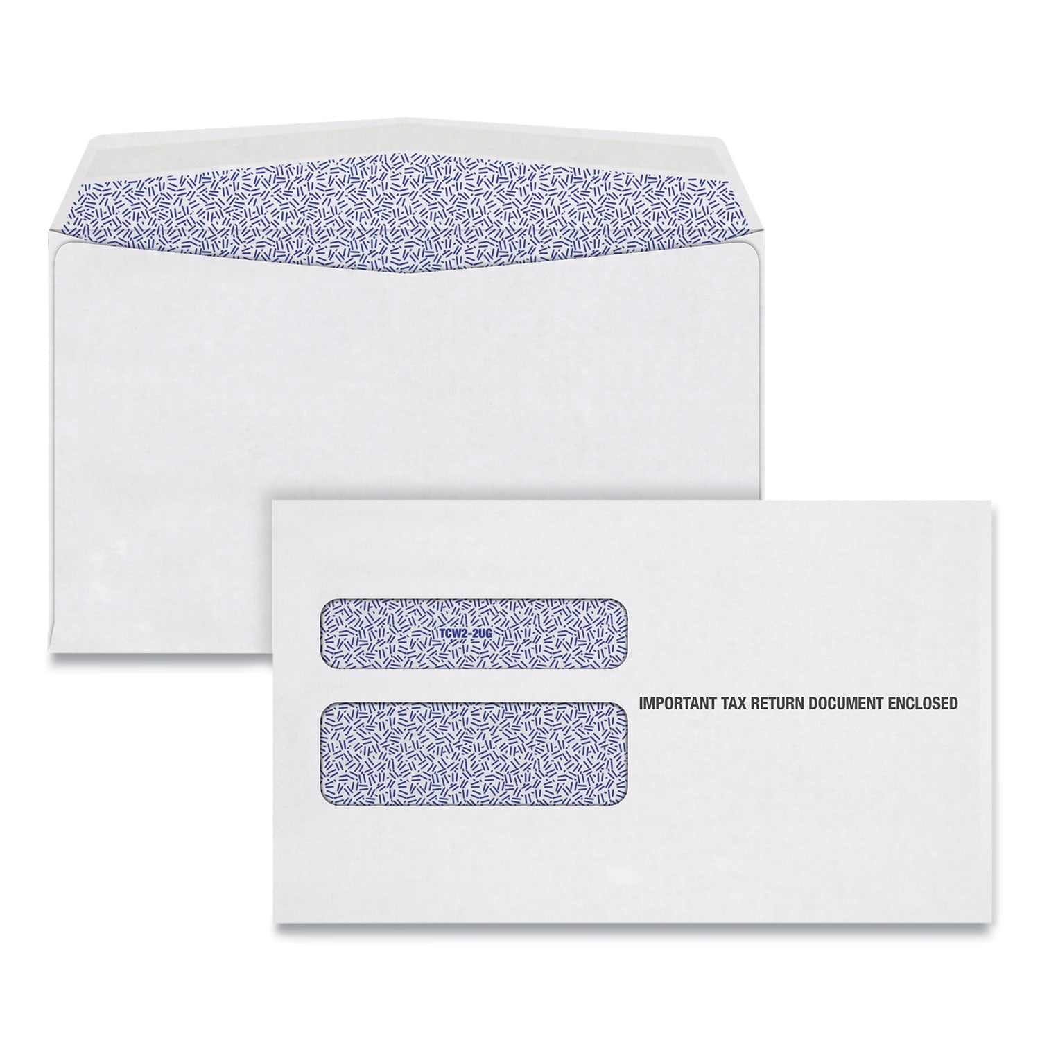 W-2 Laser Double Window Envelope, Commercial Flap, Gummed Closure, 5.63 x 9, White, 24/Pack