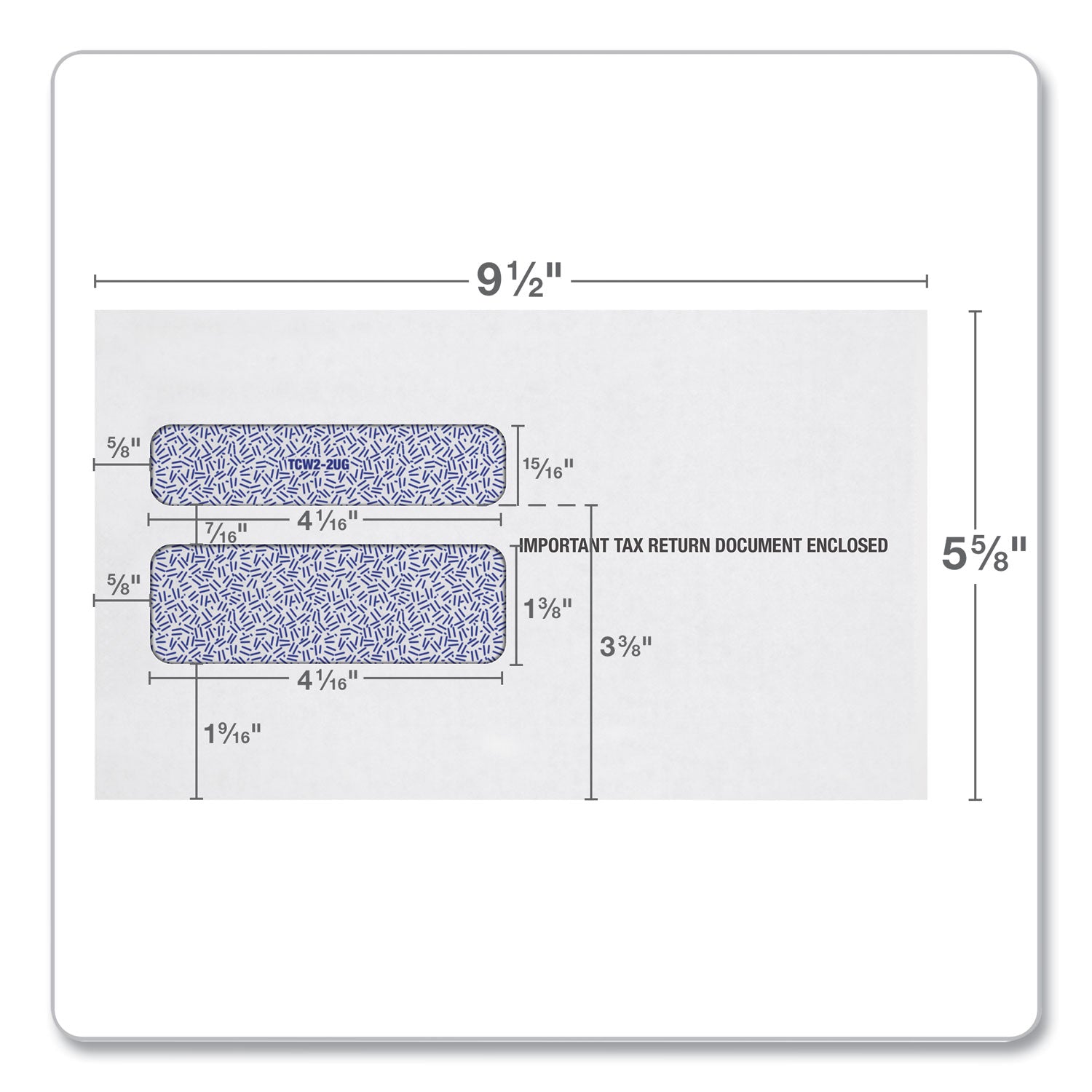 TOPS™ W-2 Laser Double Window Envelope, Commercial Flap, Gummed Closure, 5.63 x 9, White, 24/Pack