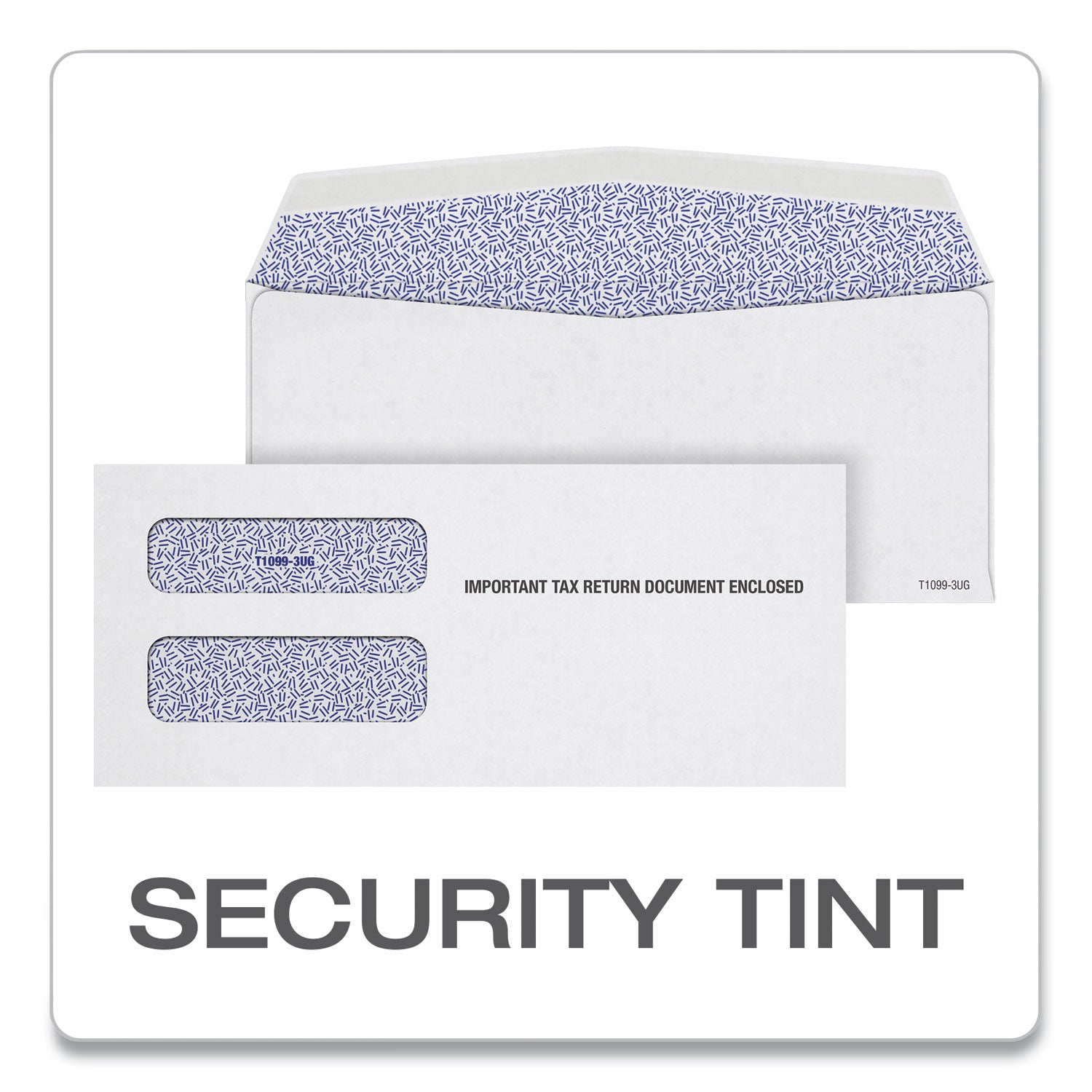 TOPS™ 1099 Double Window Envelope, Commercial Flap, Gummed Closure, 3.75 x 8.75, White, 24/Pack