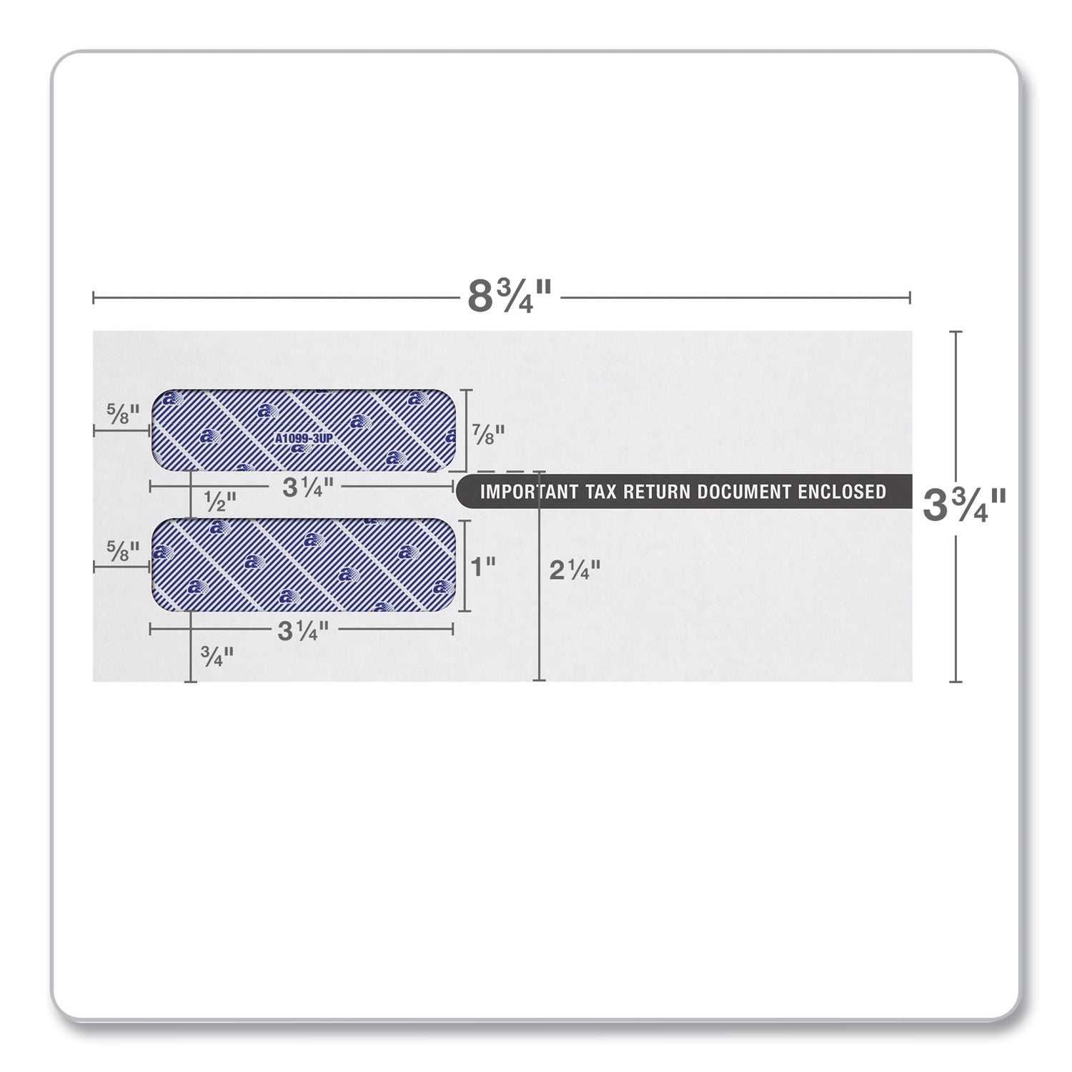 TOPS™ 1099 Double Window Envelope, Commercial Flap, Self-Adhesive Closure, 3.75 x 8.75, White, 24/Pack