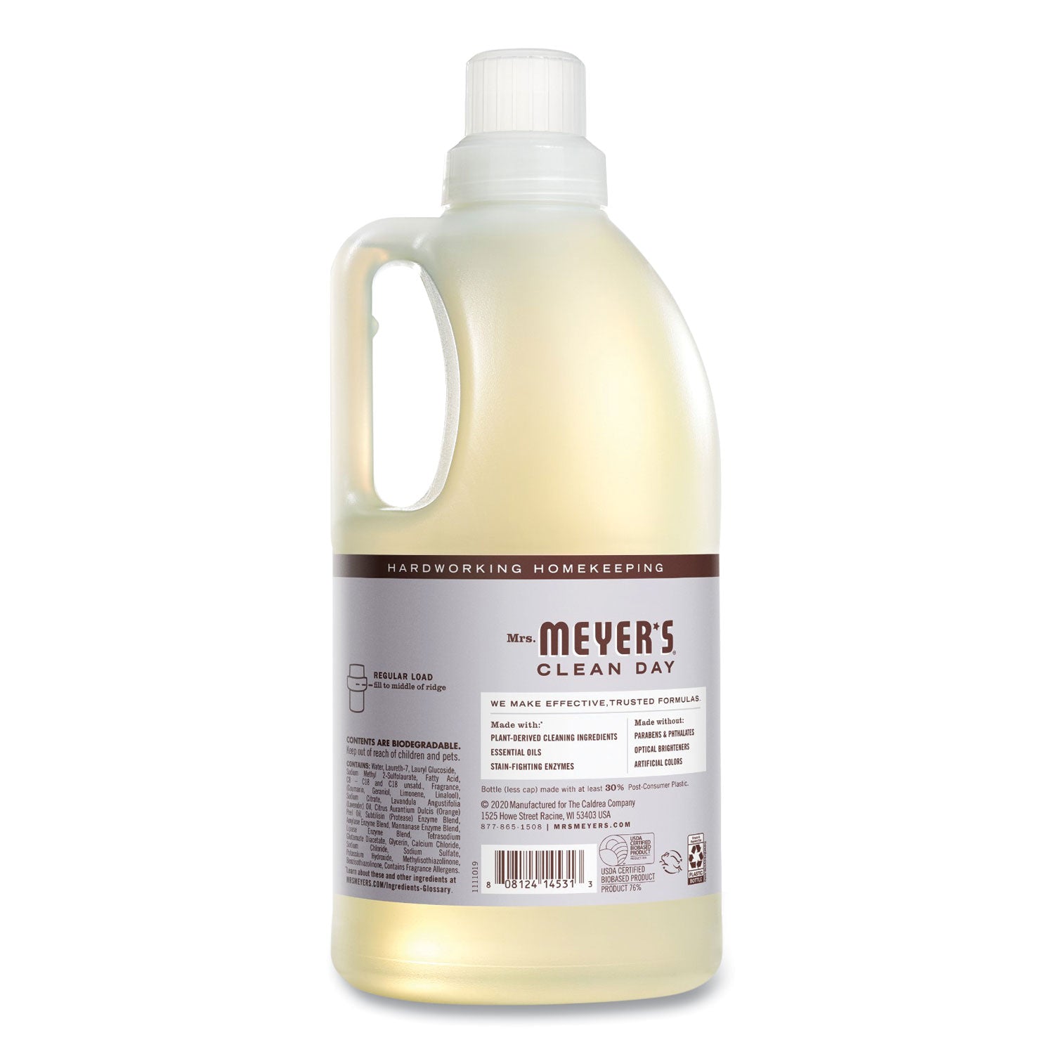 Mrs. Meyer's® Liquid Laundry Detergent, Lavender Scent, 64 oz Bottle, 6/Carton