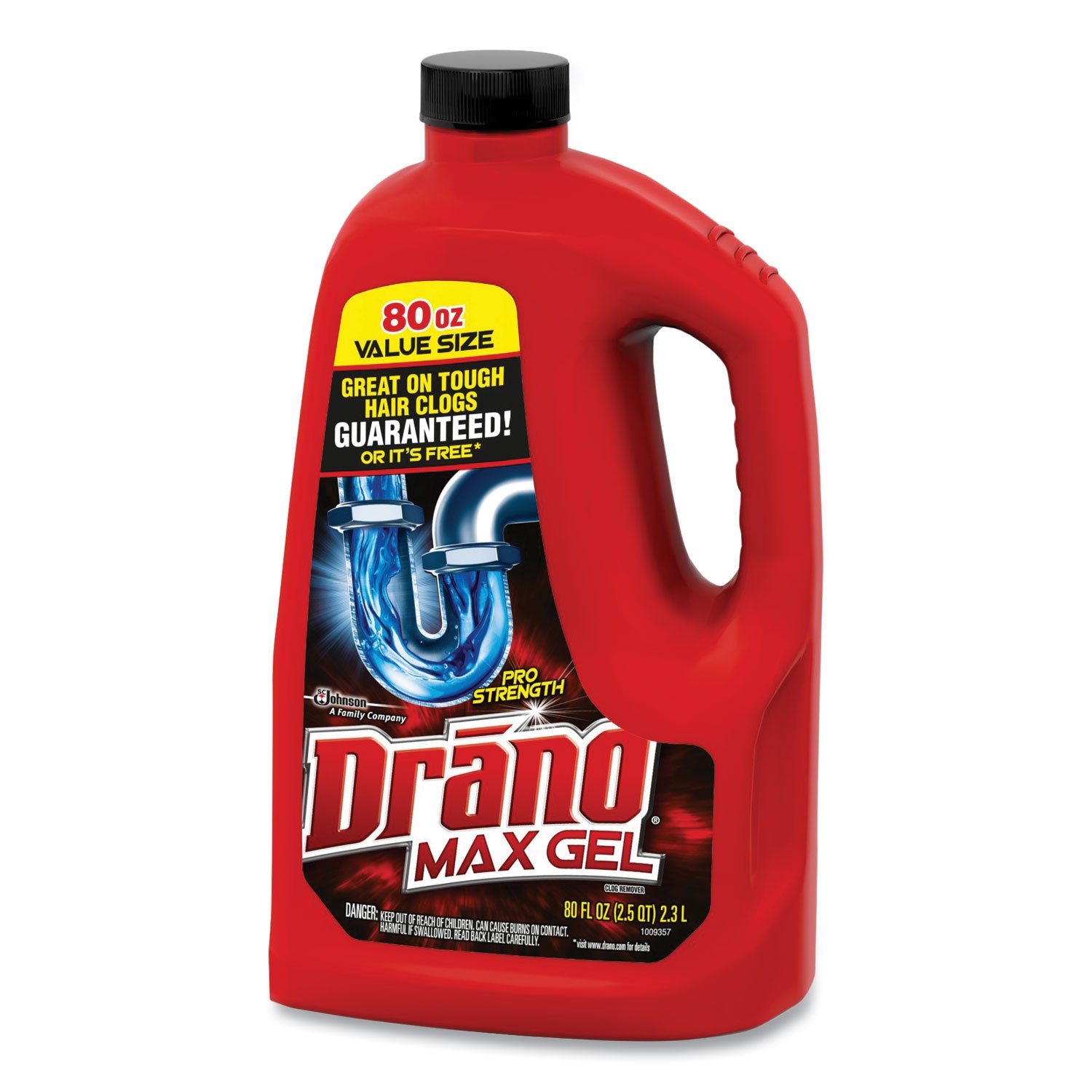 Drano® Max Gel Clog Remover, Bleach Scent, 80 Oz Bottle, 6/carton