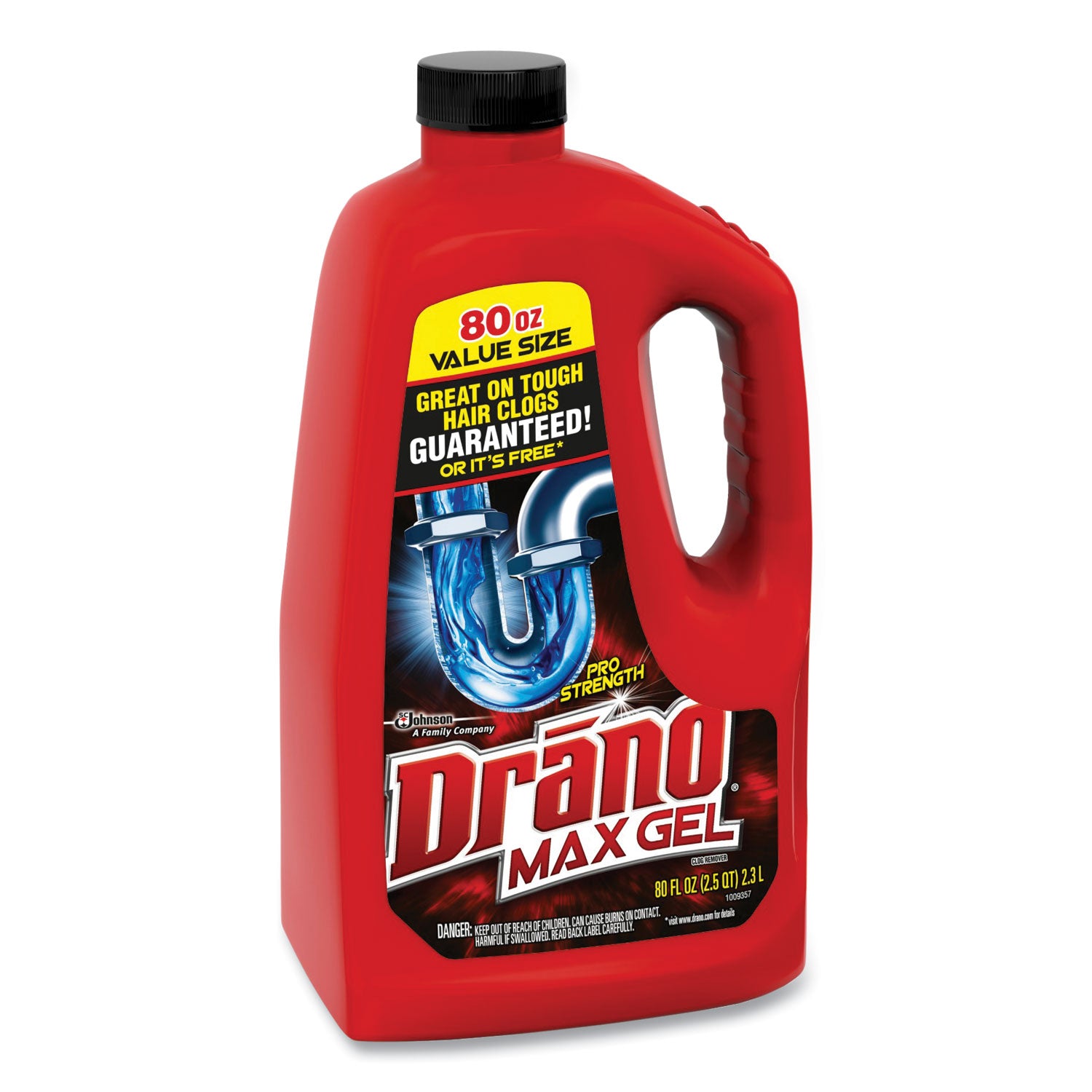 Drano® Max Gel Clog Remover, Bleach Scent, 80 Oz Bottle, 6/carton