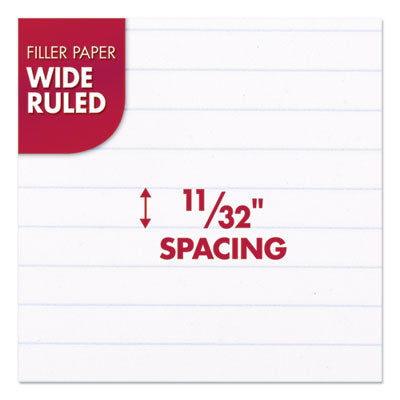 MEAD PRODUCTS Filler Paper, 3-Hole, 8 x 10.5, Wide/Legal Rule, 200/Pack - Flipcost