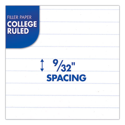 MEAD PRODUCTS Filler Paper, 3-Hole, 8.5 x 11, College Rule, 200/Pack - Flipcost