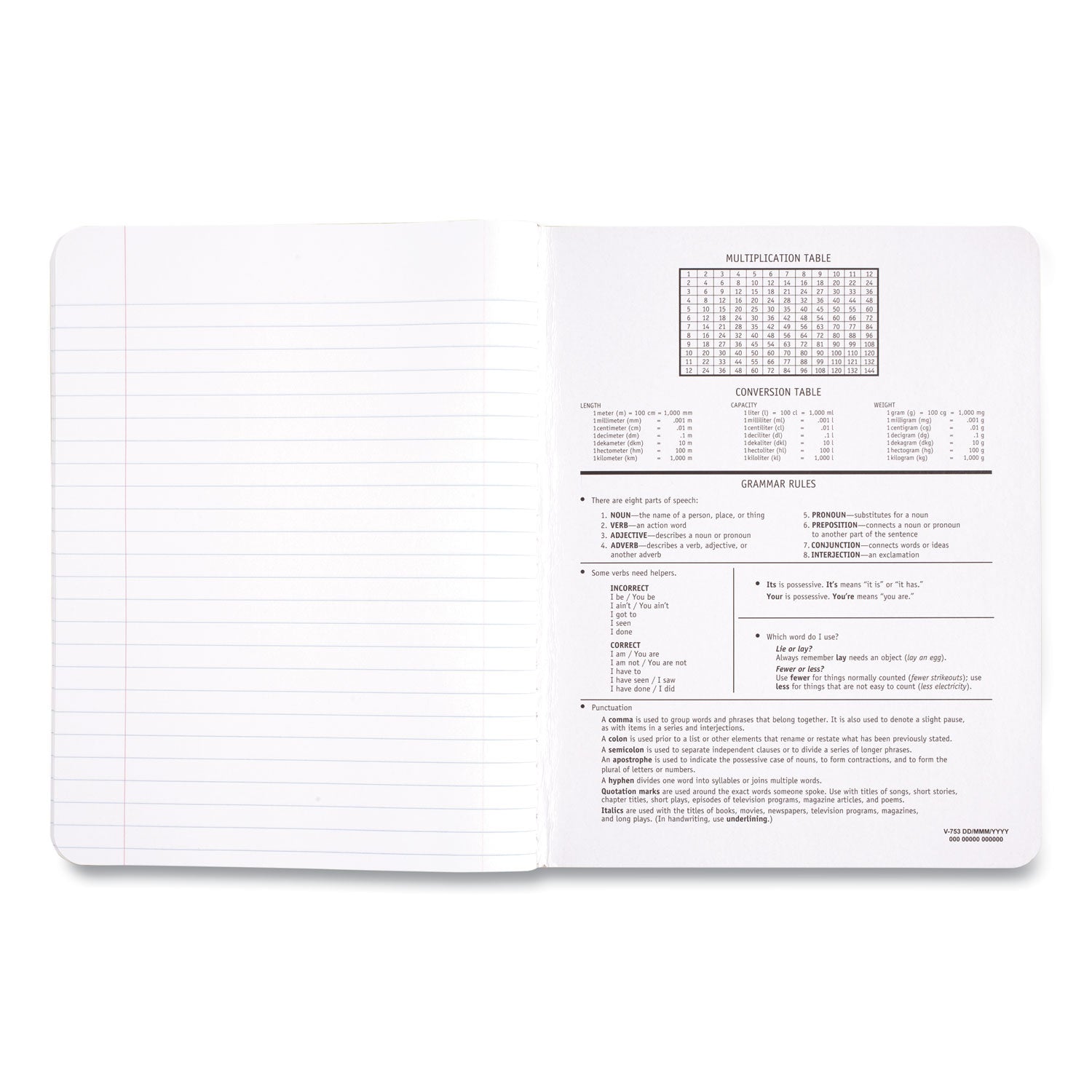 Mead® Square Deal Composition Book, 3-Subject, Wide/Legal Rule, Black Cover, (100) 9.75 x 7.5 Sheets, 12/Pack