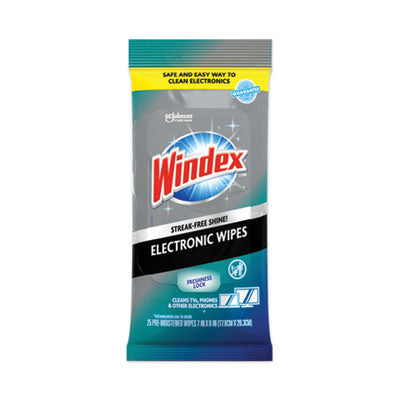 Windex® Electronics Cleaner, 1-Ply, 7 x 10, Neutral Scent, White, 25 Wipes - Flipcost