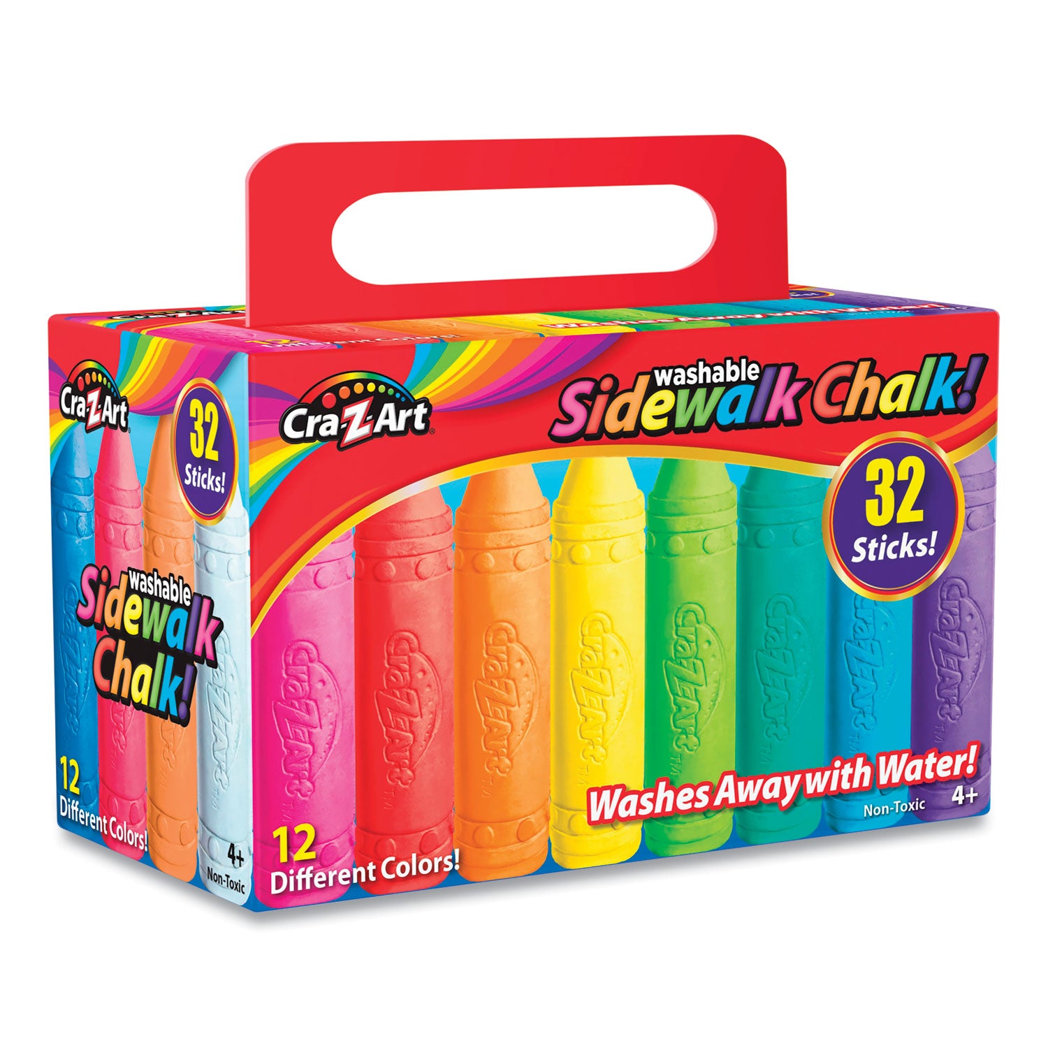 Cra-Z-Art® Washable Sidewalk Chalk, 12 Assorted Colors, 32 Sticks/Box