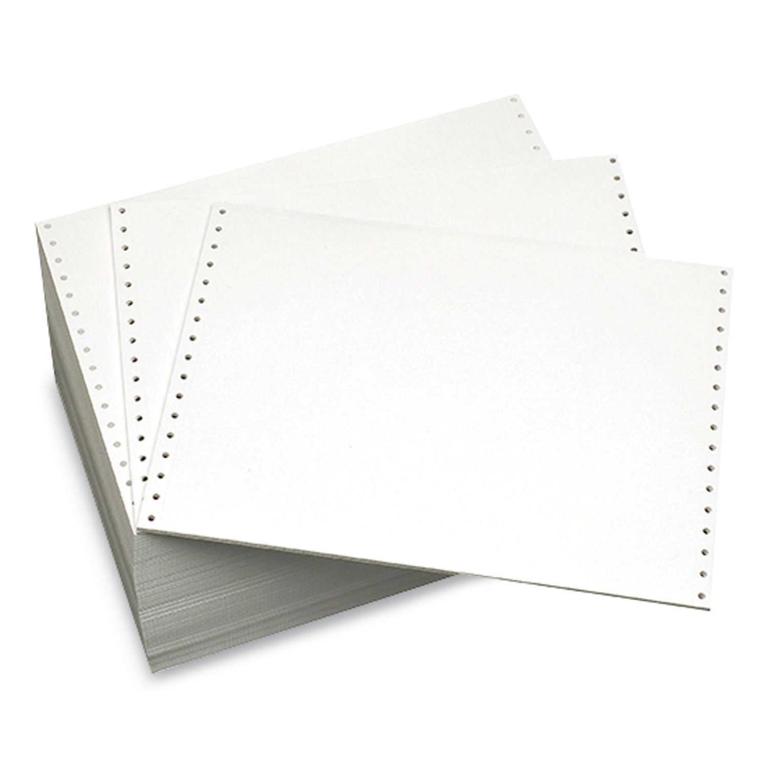 Continuous Feed Computer Paper, 1-Part, 18 lb Bond Weight, 8.5 x 12, White, 4,000/Carton