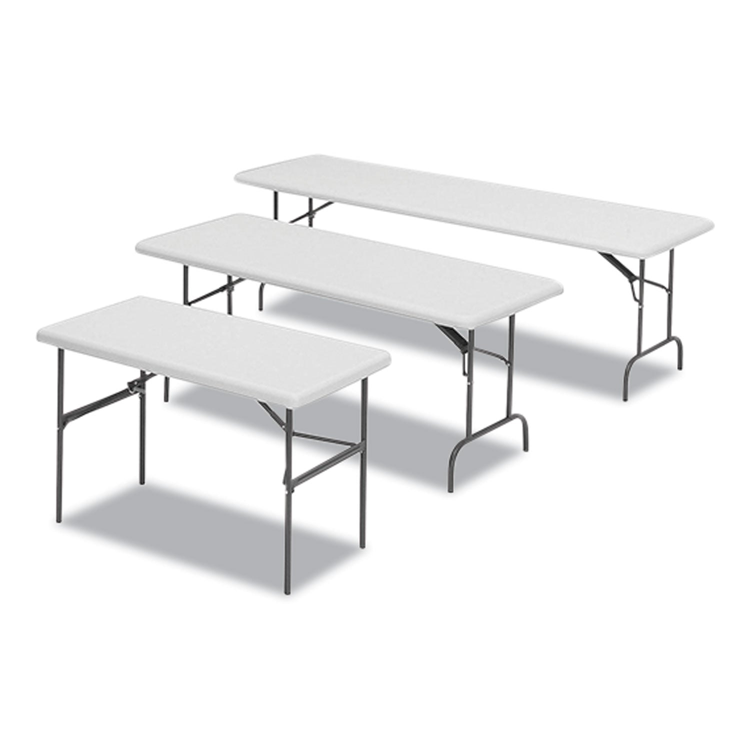 Iceberg IndestrucTables Too 600 Series Folding Table, Rectangular, 96" x 30" x 29", Platinum