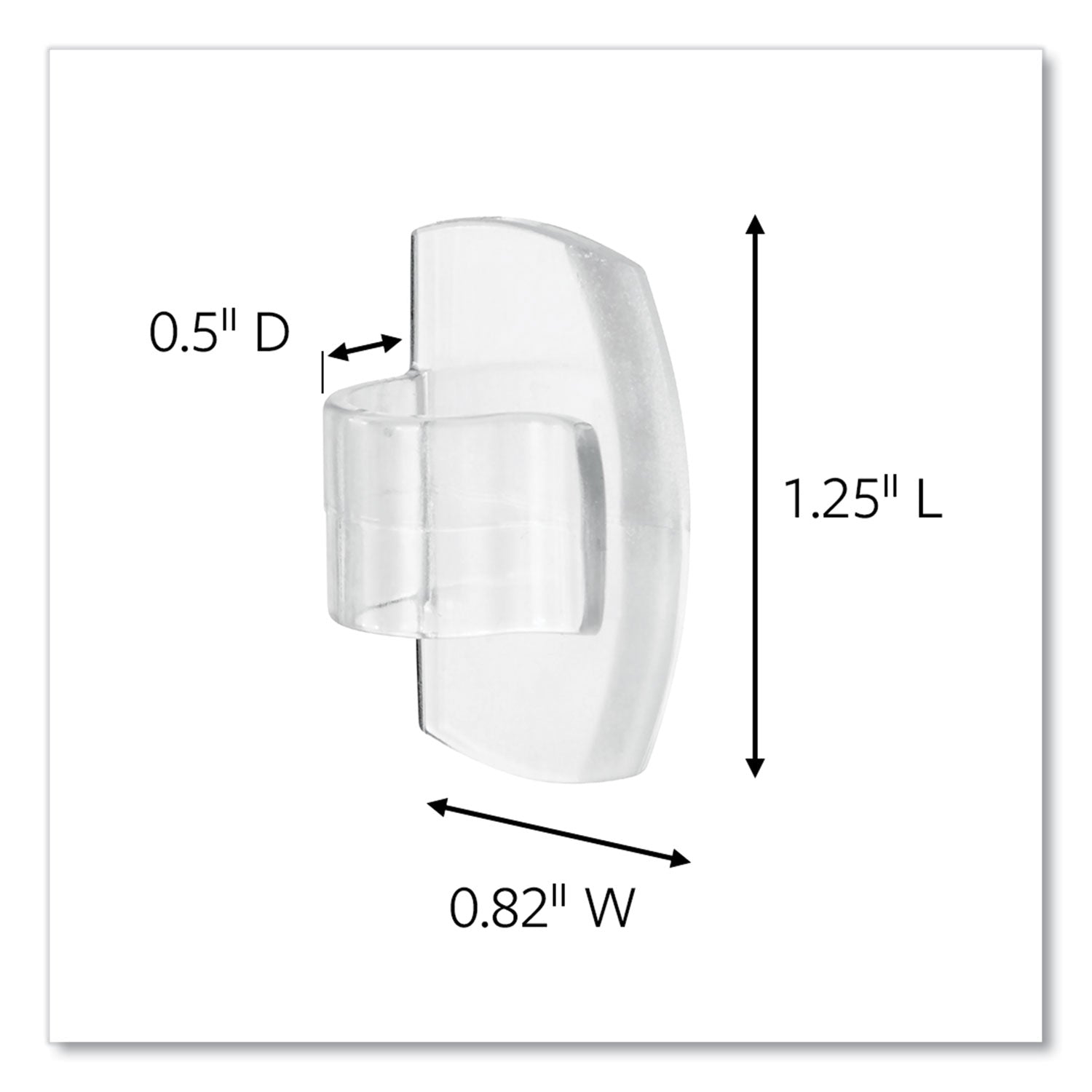 Command™ All Weather Hooks and Strips, Small, Plastic, Clear, 0.5 lb Capacity, 30 Clips and 32 Strips/Pack