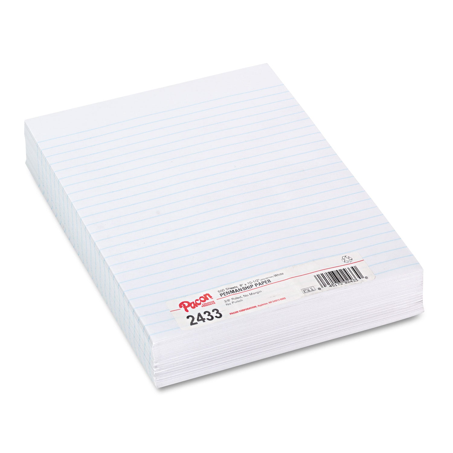 Composition Paper, 8 x 10.5, Wide/Legal Rule, 500/Pack