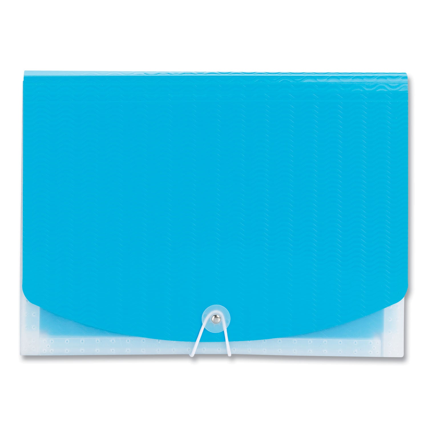 Smead™ Poly Expanding Folders, 12 Sections, Cord/Hook Closure, 1/6-Cut Tabs, Letter Size, Teal/Clear