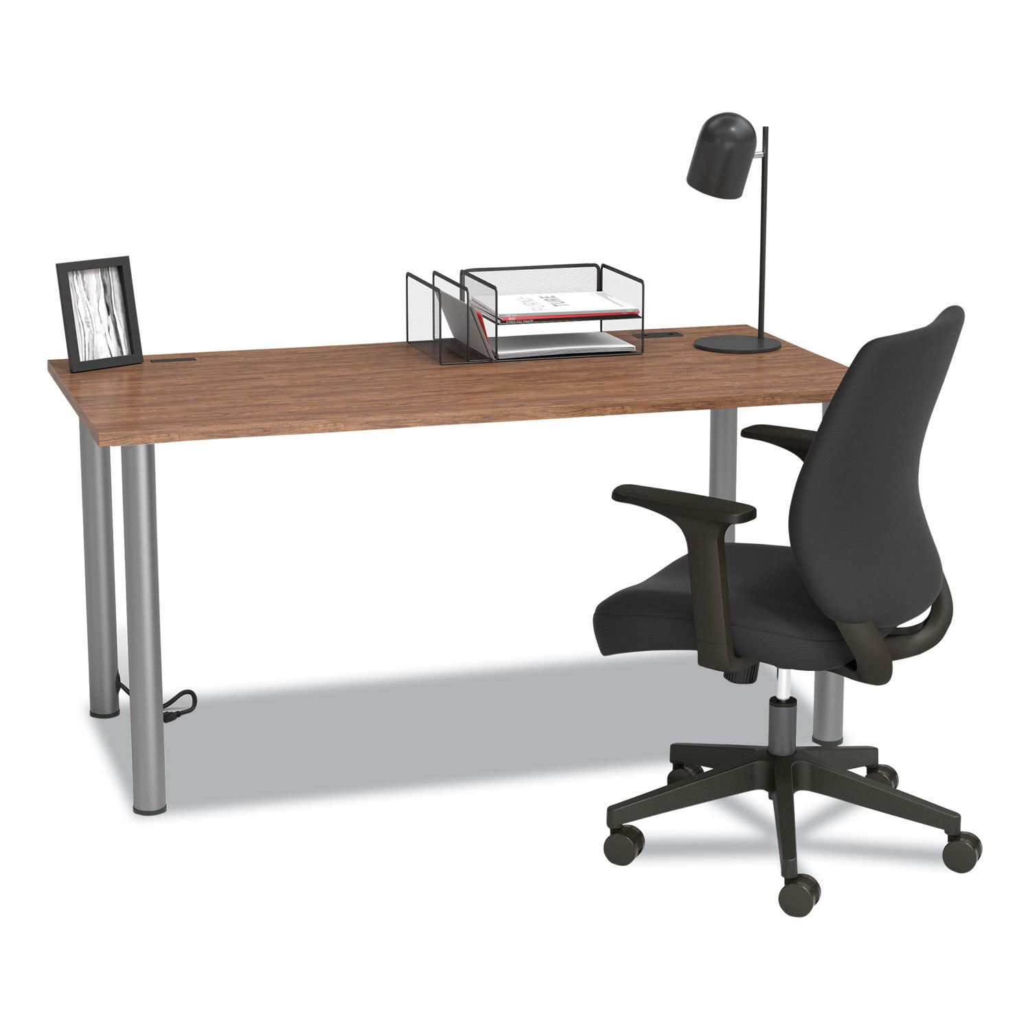 Essentials Fabric Task Chair with Arms, Supports Up to 275 lb, Black Seat/Back, Black Base Union & Scale™ Flipcost