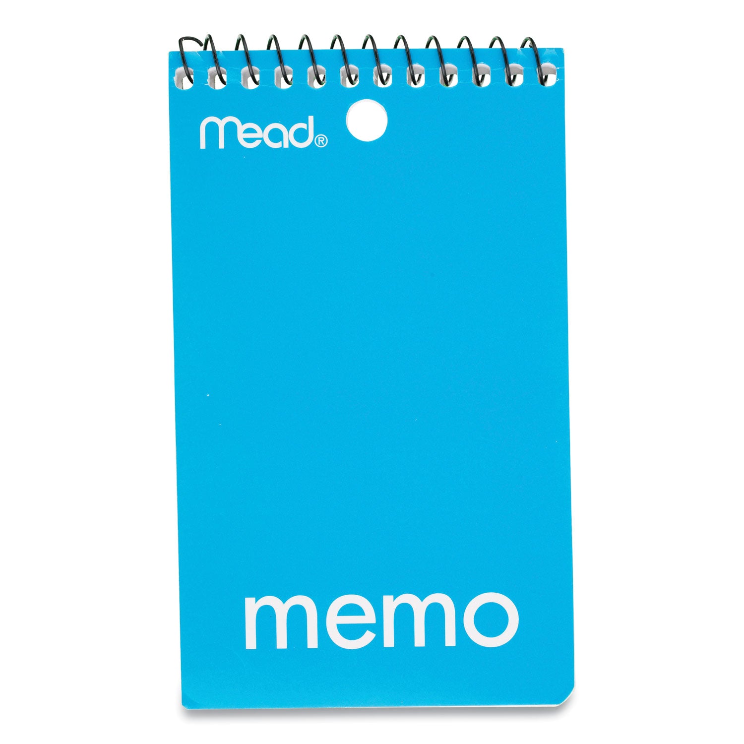 Mead® Wirebound Memo Pad with Wall-Hanger Eyelet, Medium/College Rule, Randomly Assorted Cover Colors, 60 White 3 x 5 Sheets