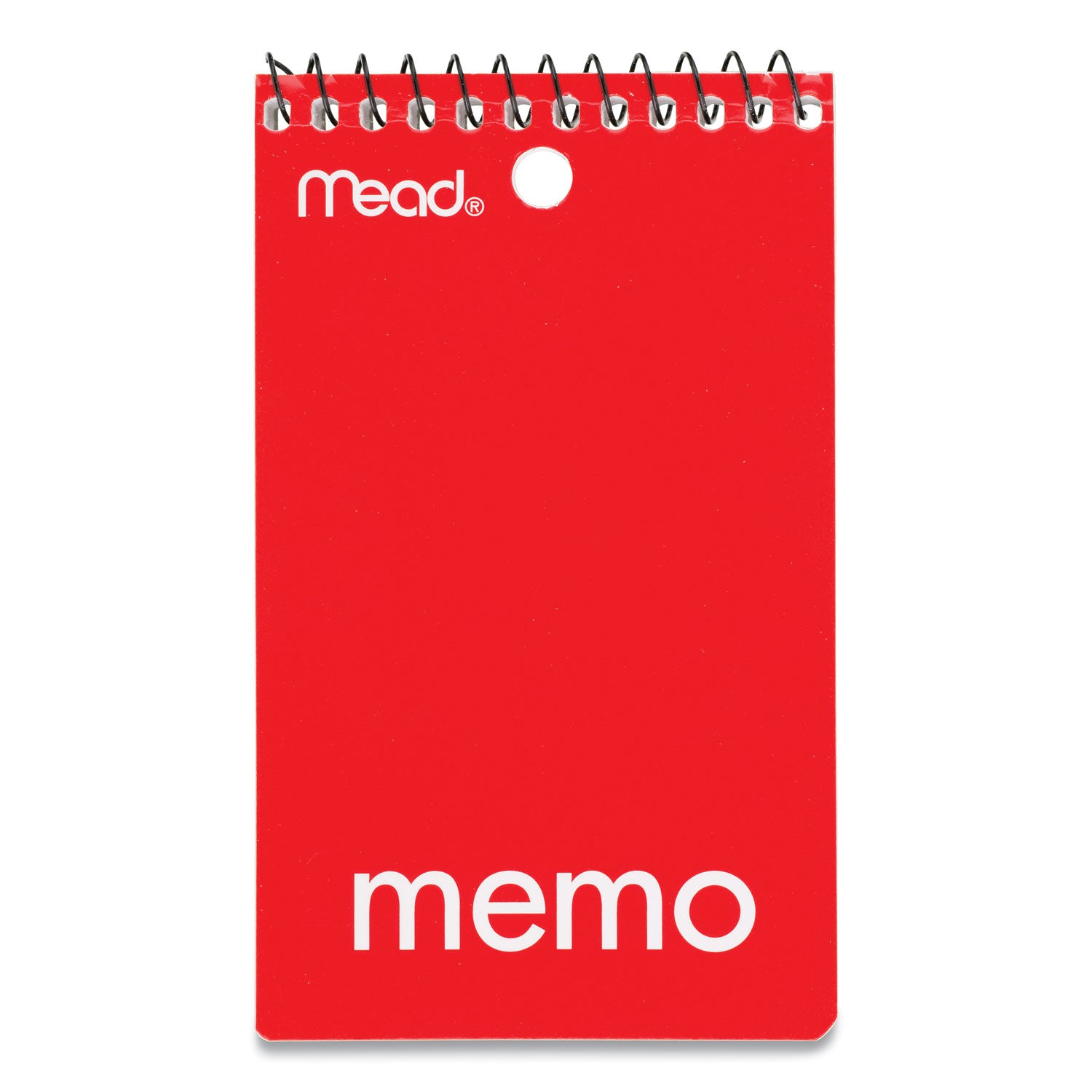 Mead® Wirebound Memo Pad with Wall-Hanger Eyelet, Medium/College Rule, Randomly Assorted Cover Colors, 60 White 3 x 5 Sheets