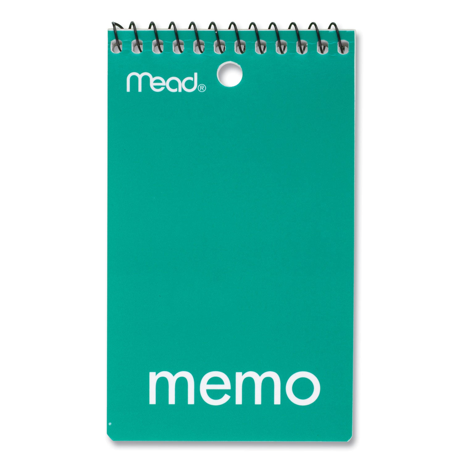 Mead® Wirebound Memo Pad with Wall-Hanger Eyelet, Medium/College Rule, Randomly Assorted Cover Colors, 60 White 3 x 5 Sheets