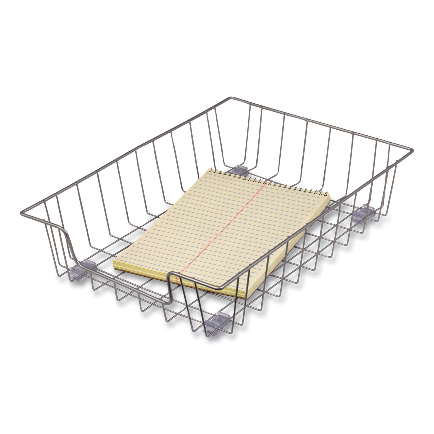 Fellowes® Wire Desk Tray Organizer, 1 Section, Letter Size Files, 10" x 14.13" x 3", Silver