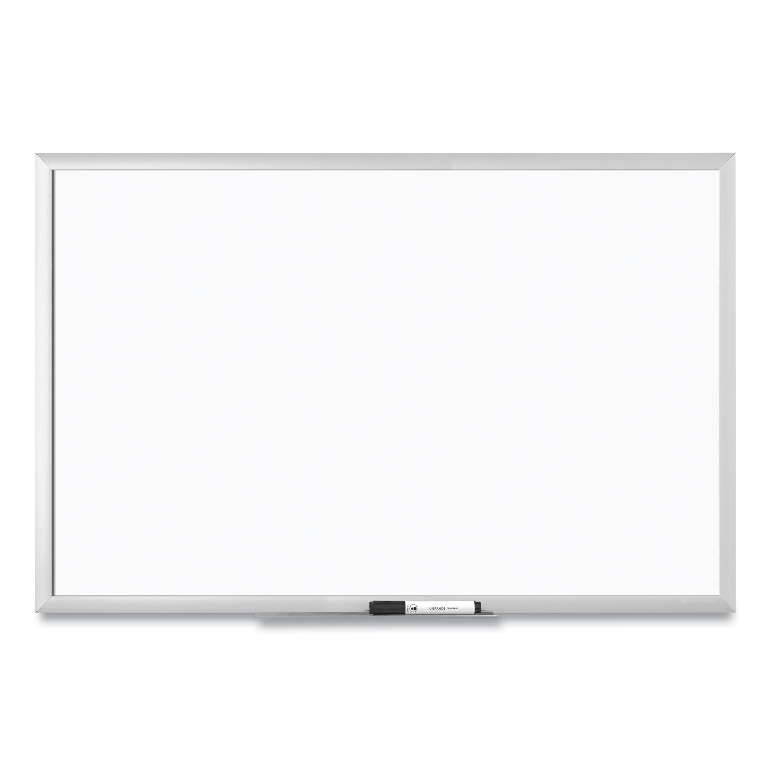 U Brands Melamine Dry Erase Board, 35 x 23, White Surface, Silver Frame