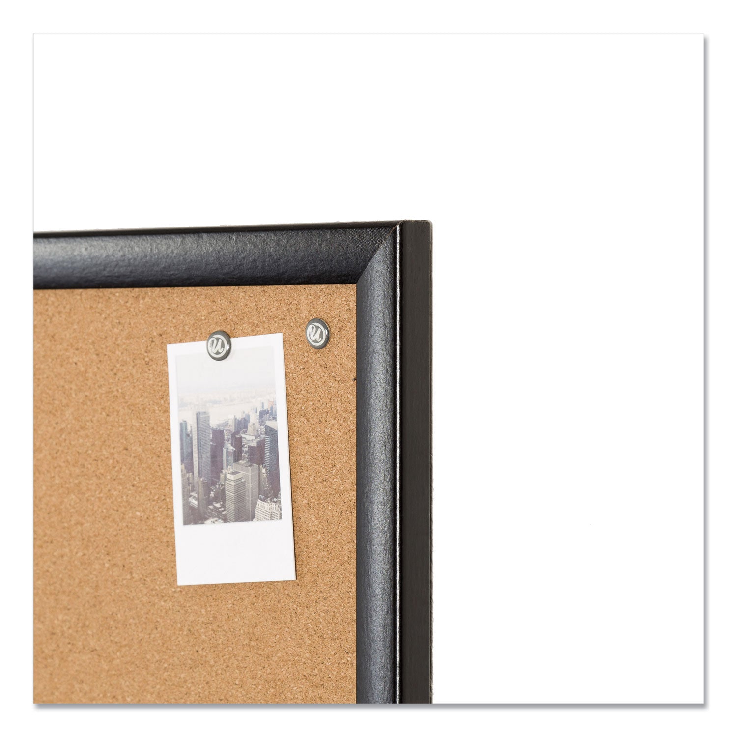 U Brands Cork Bulletin Board, 47 x 35, Tan Surface, Black Frame