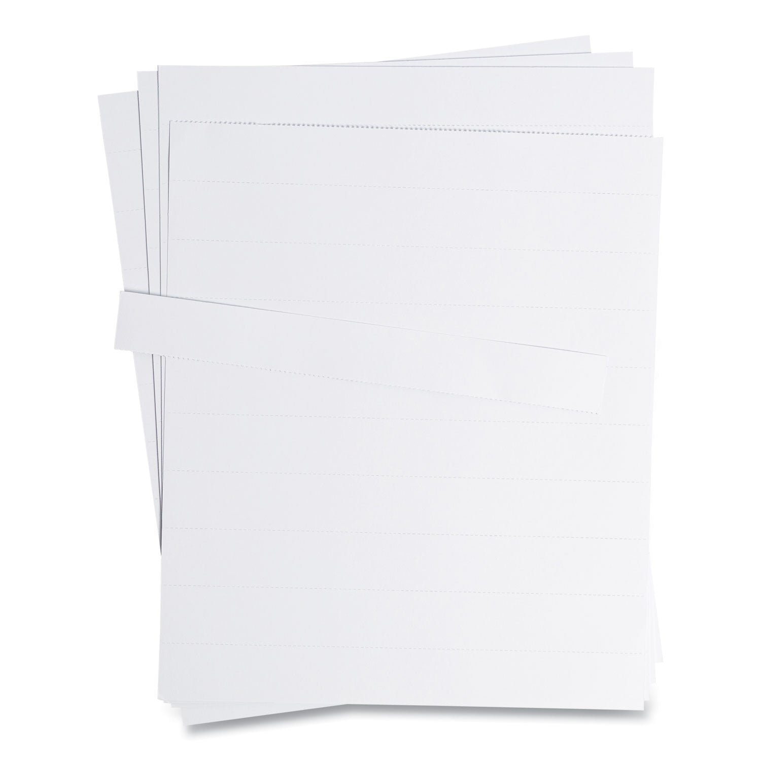 U Brands Data Card Replacement Sheet, 8.5 x 11 Sheets, Perforated at 1", White, 10/Pack