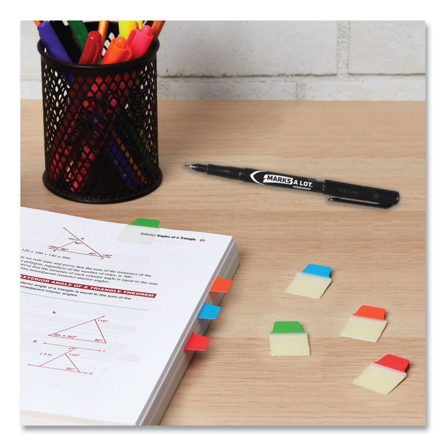 Avery® Ultra Tabs Repositionable Tabs, Mini Tabs: 1" x 1.5", 1/5-Cut, Assorted Colors, 40/Pack