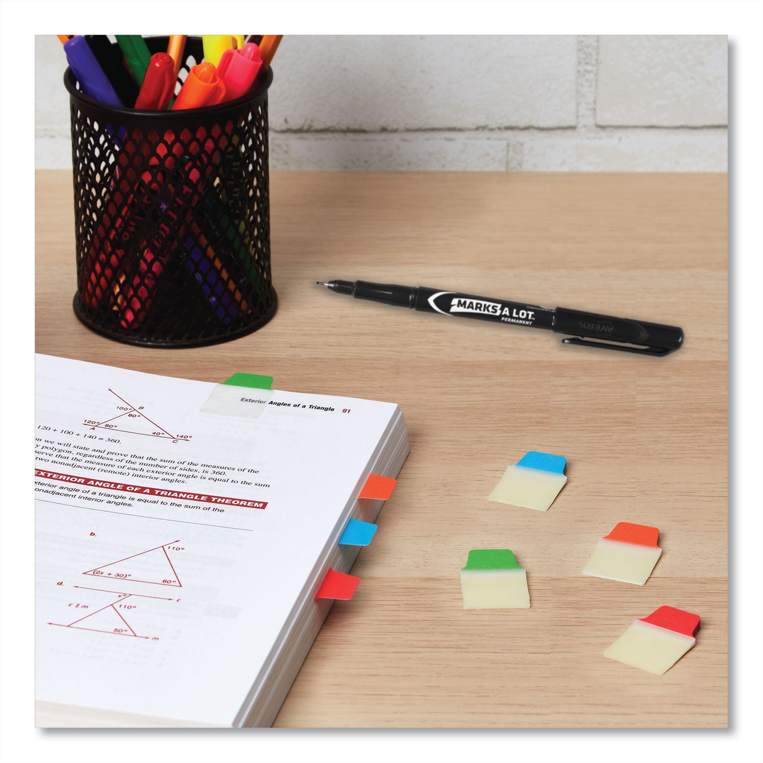 Avery® Ultra Tabs Repositionable Tabs, Mini Tabs: 1" x 1.5", 1/5-Cut, Assorted Colors, 80/Pack