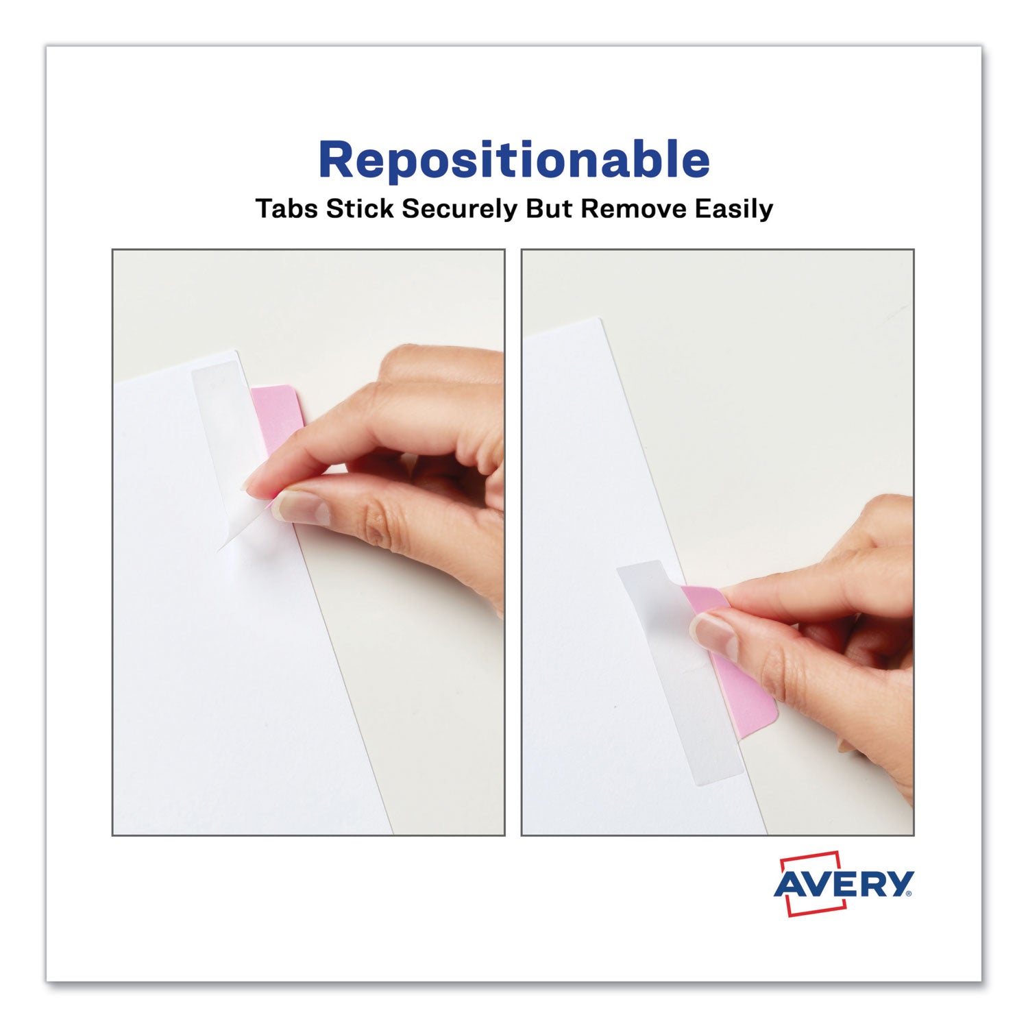 Avery® Ultra Tabs Repositionable Tabs, Margin Tabs: 2.5" x 1", 1/5-Cut, Assorted Pastel Colors, 24/Pack