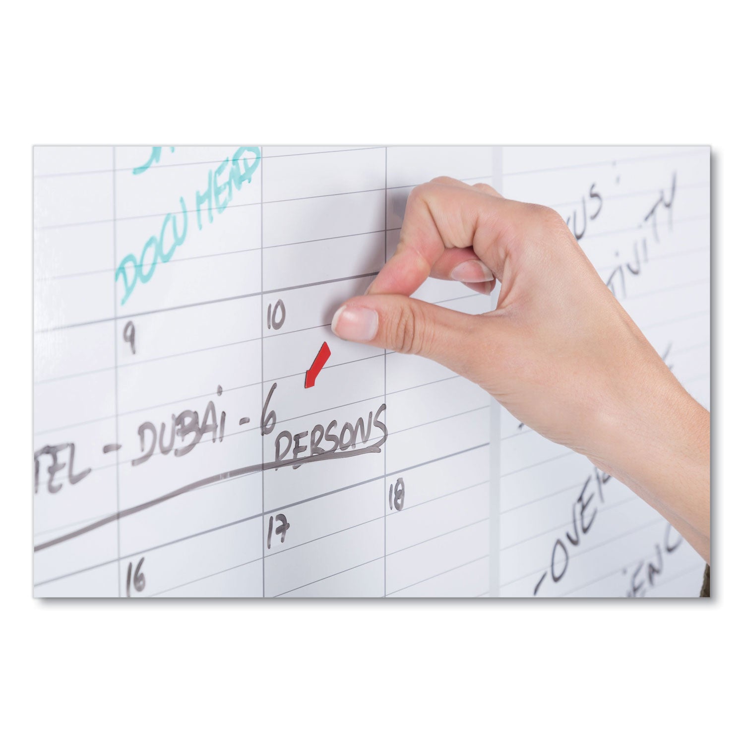 MasterVision® Magnetic Dry Erase Calendar Board, One Month, 48 x 36, White Surface, Silver Aluminum Frame