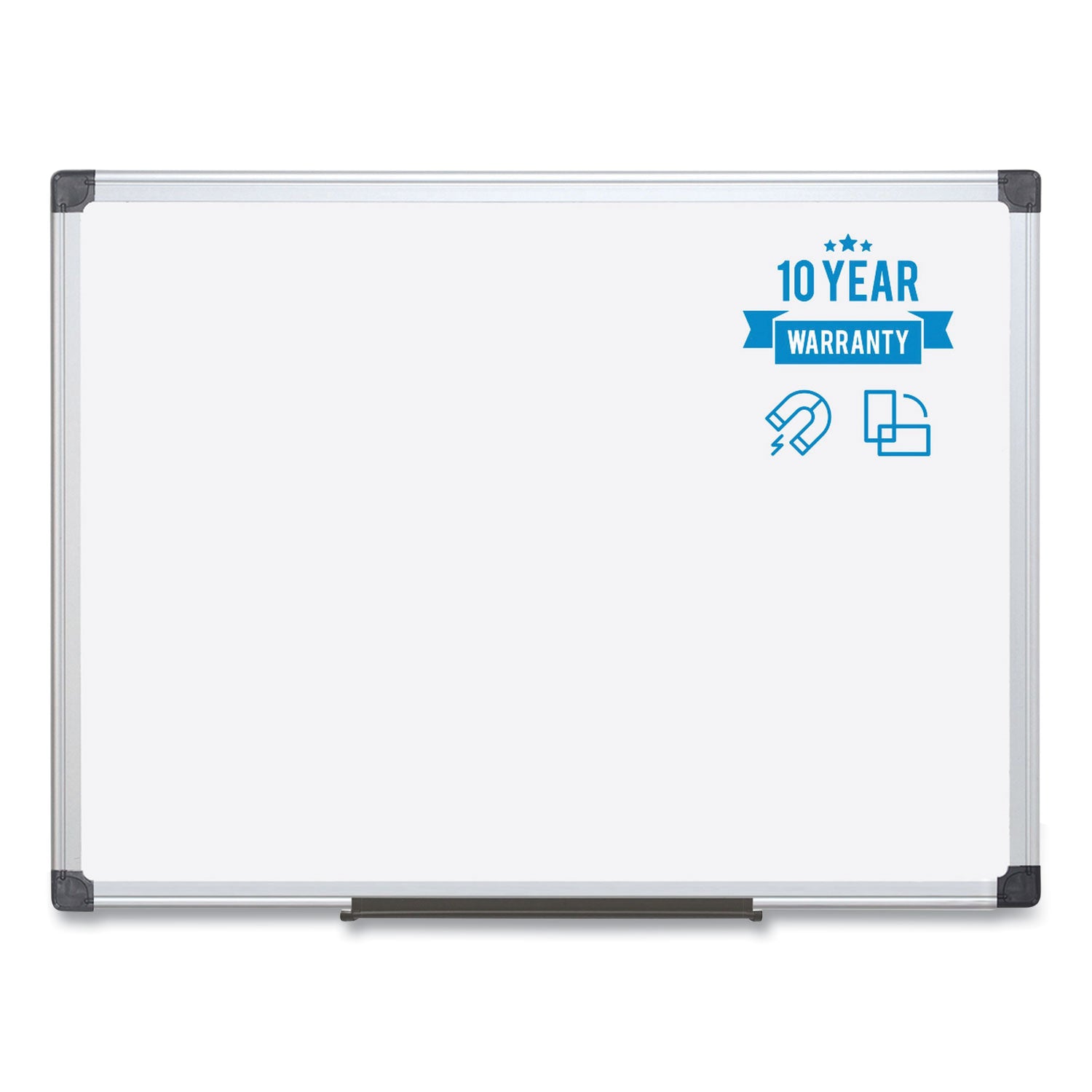 MasterVision® Value Lacquered Steel Magnetic Dry Erase Board, 18 x 24, White Surface, Silver Aluminum Frame