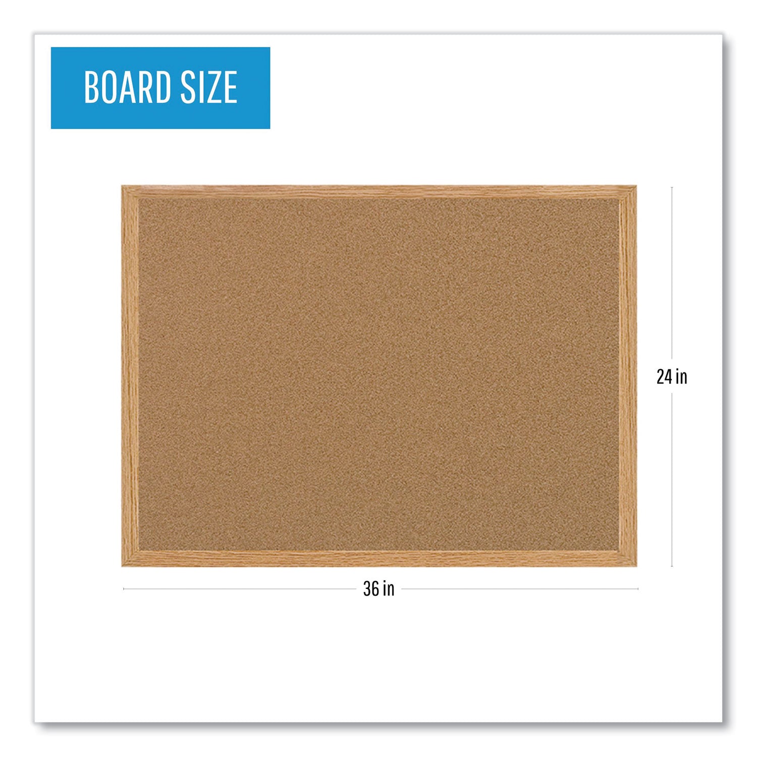 MasterVision® Earth Cork Board, 36 x 24, Tan Surface, Oak Wood Frame