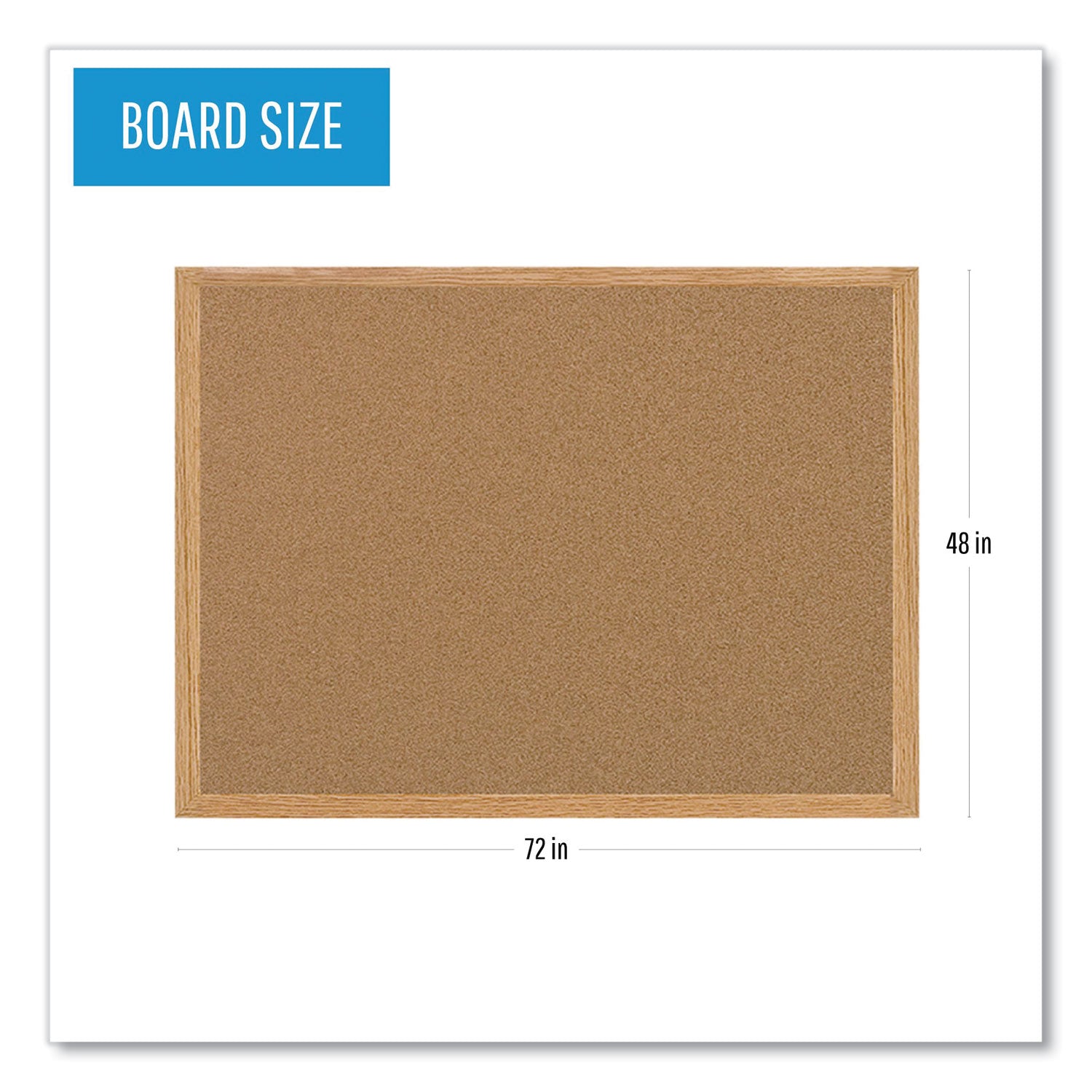 MasterVision® Earth Cork Board, 72 x 48, Tan Surface, Oak Wood Frame