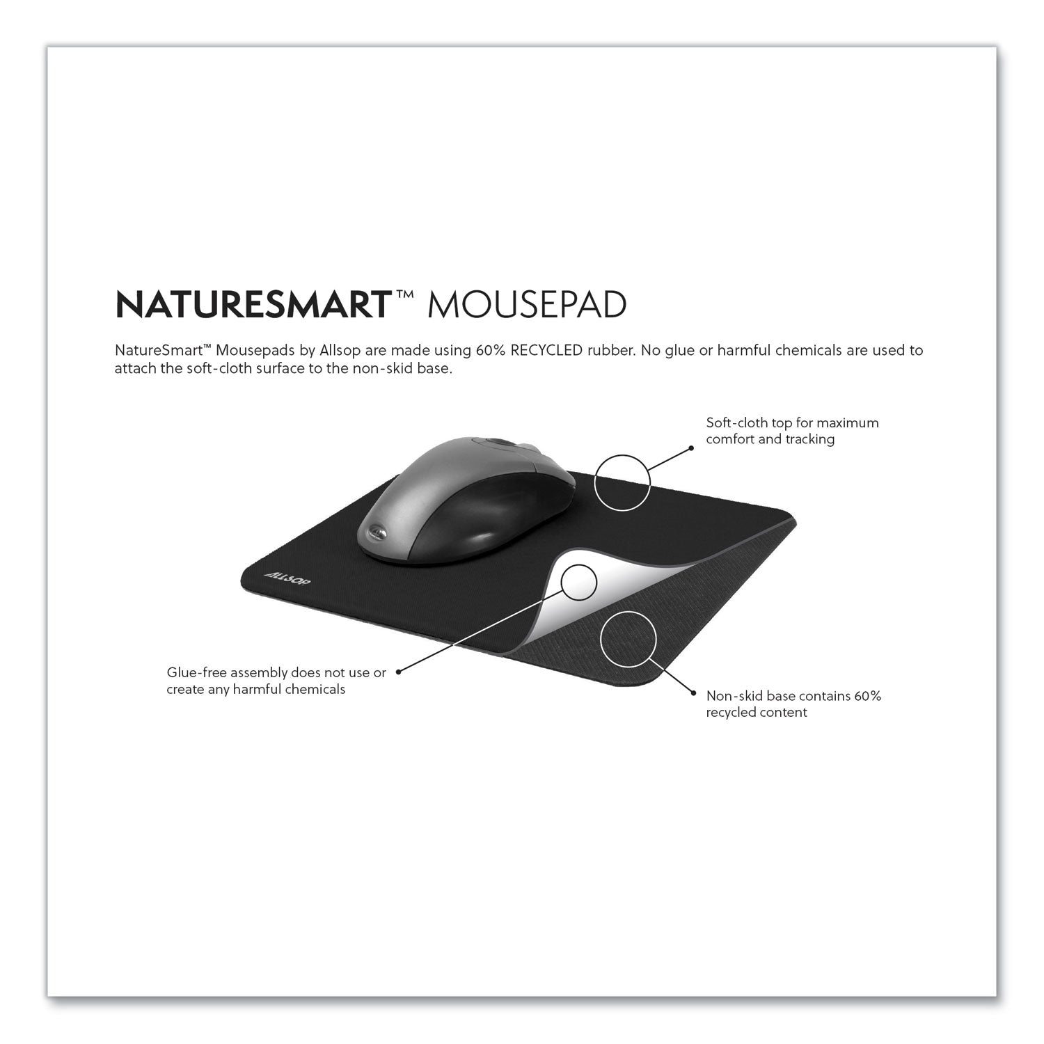 Allsop® Naturesmart Mouse Pad, 8.5 x 8, Turtle Design