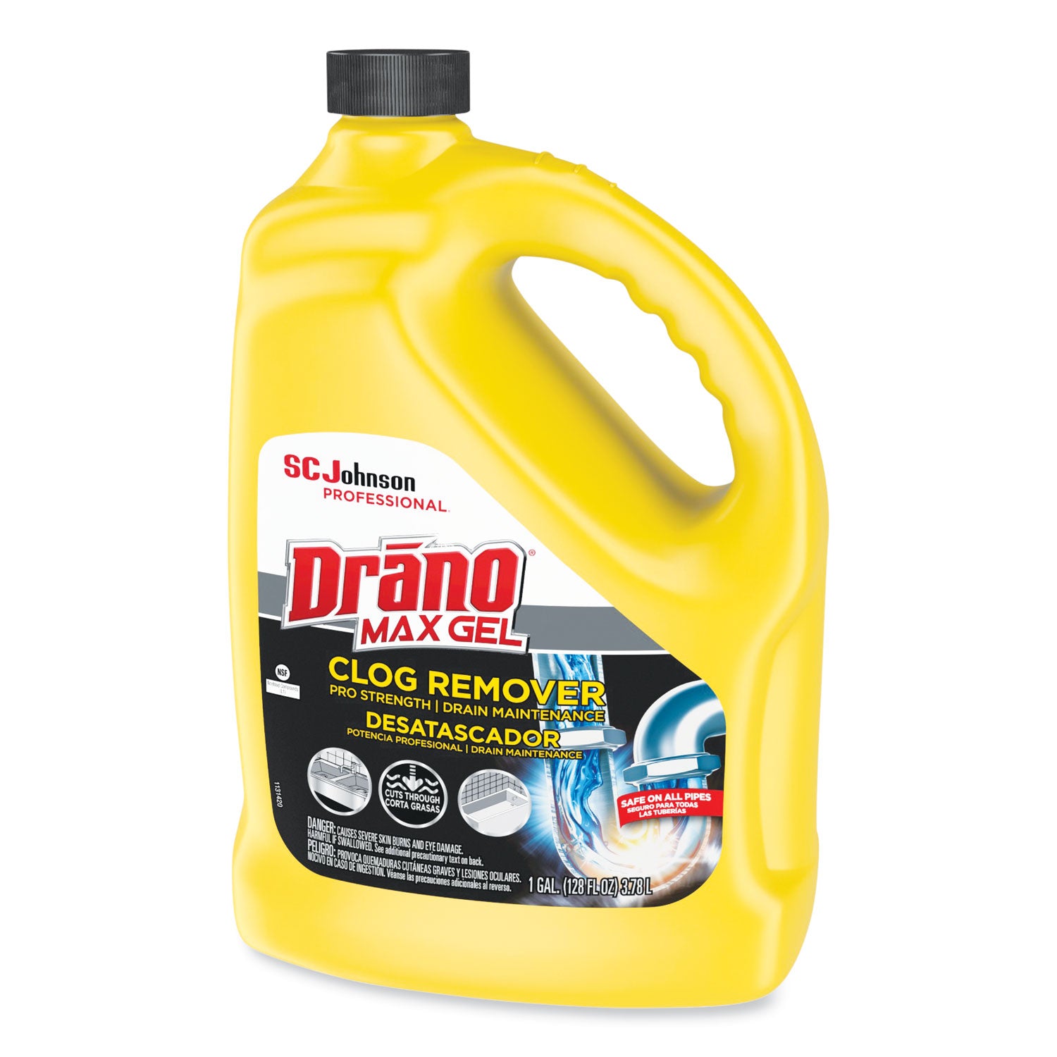 Drano® Max Gel Clog Remover, Bleach Scent, 128 Oz Bottle, 4/carton